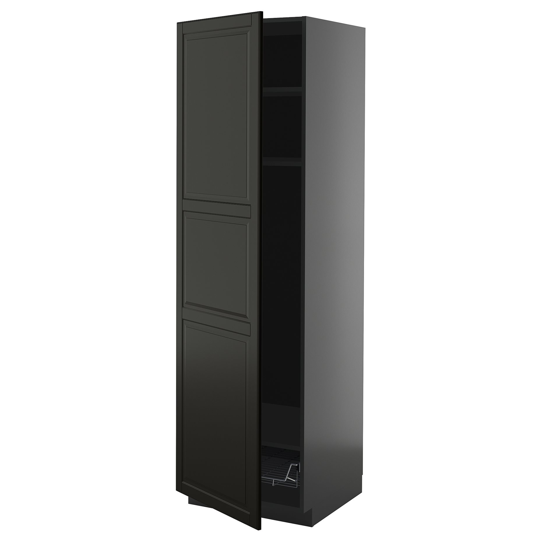 METOD, висок шкаф с рафтове/тел. кошница, 995.879.97