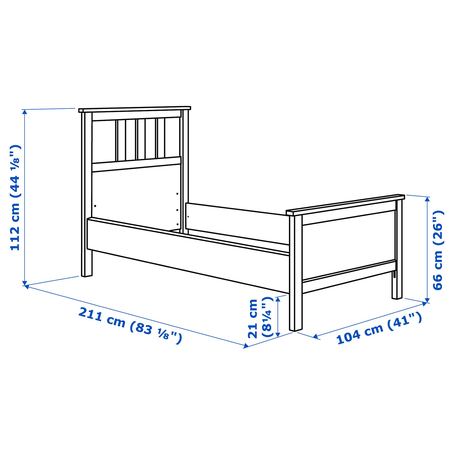 HEMNES, легло с матрак, 095.368.13