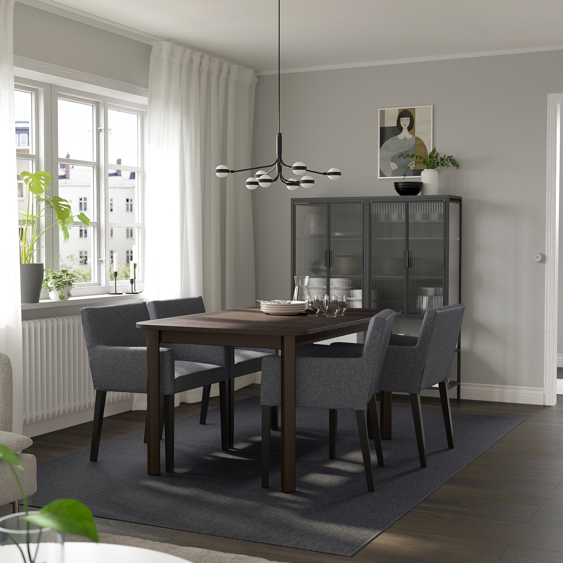 STRANDTORP/MARENAS, маса и 4 стола, 095.692.95