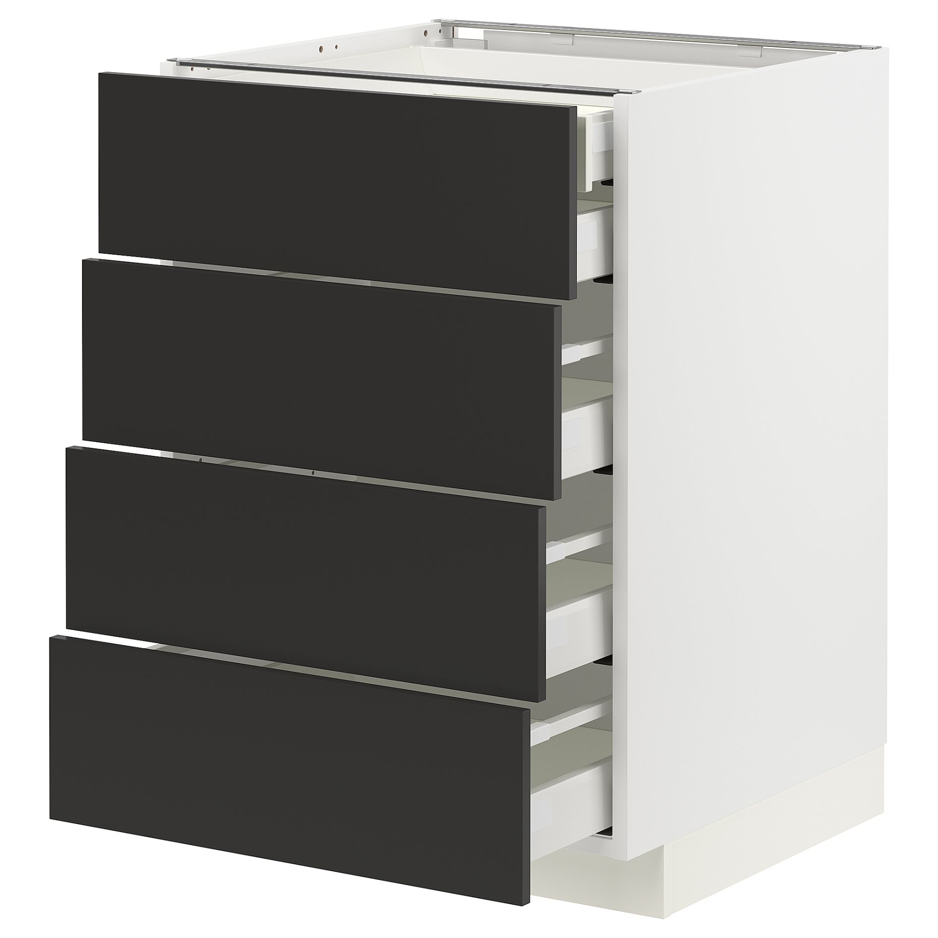 METOD/MAXIMERA, долен шкаф с 4 чела/2 ниски + 3 средни чекм., 294.979.19