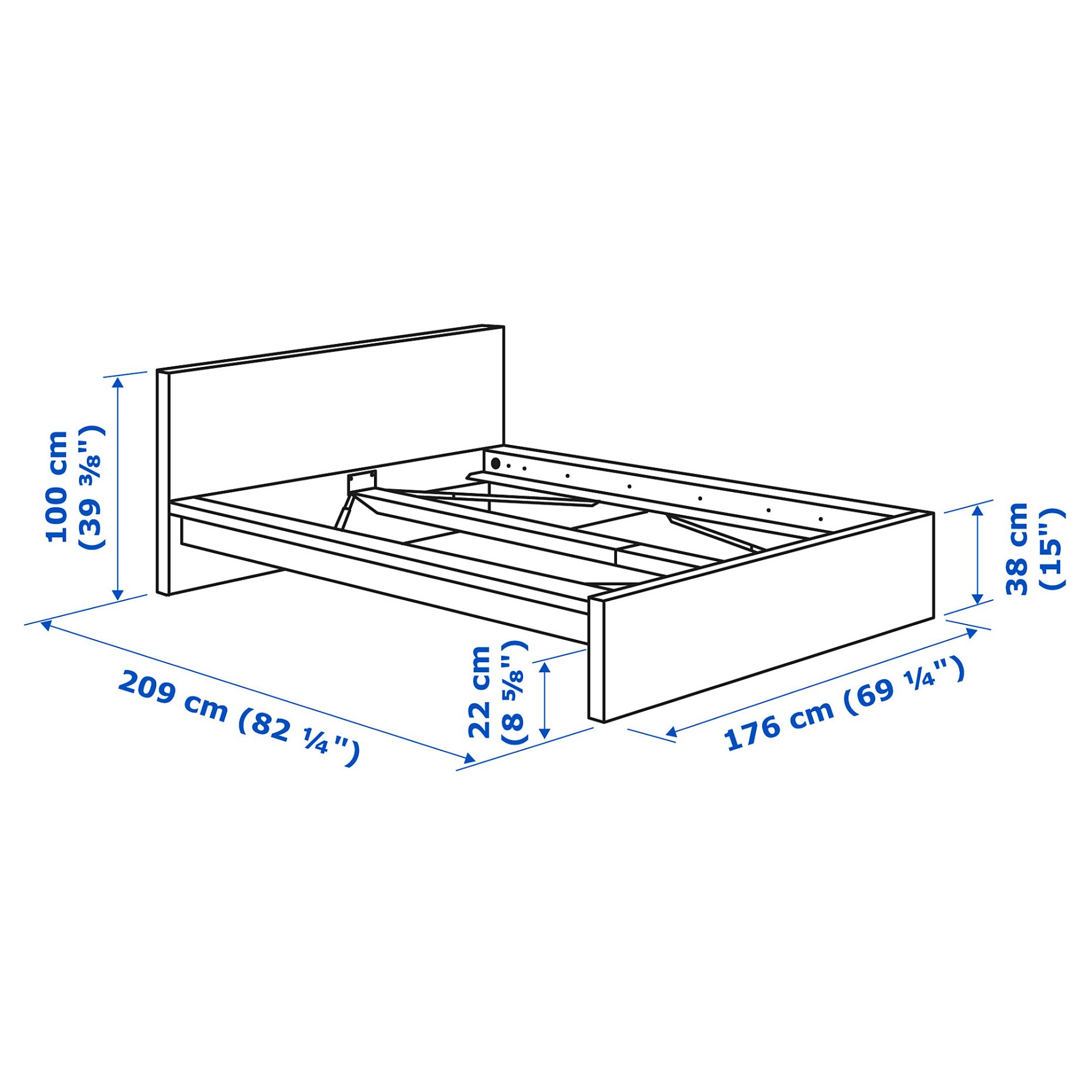 MALM, легло с матрак, 395.447.79