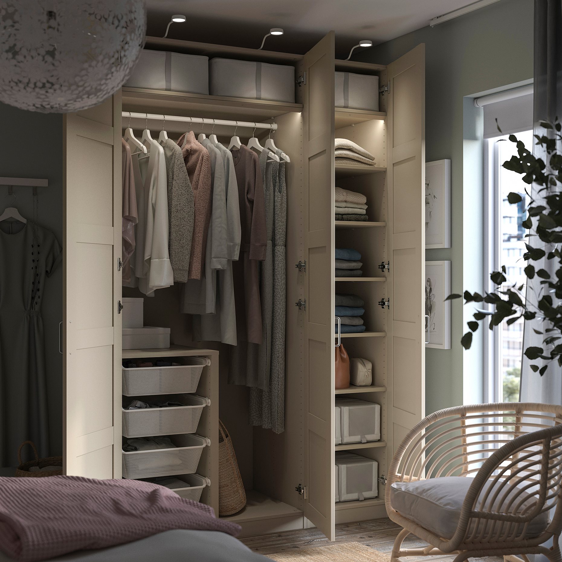 PAX/BERGSBO, гардероб - комбинация, 395.622.02