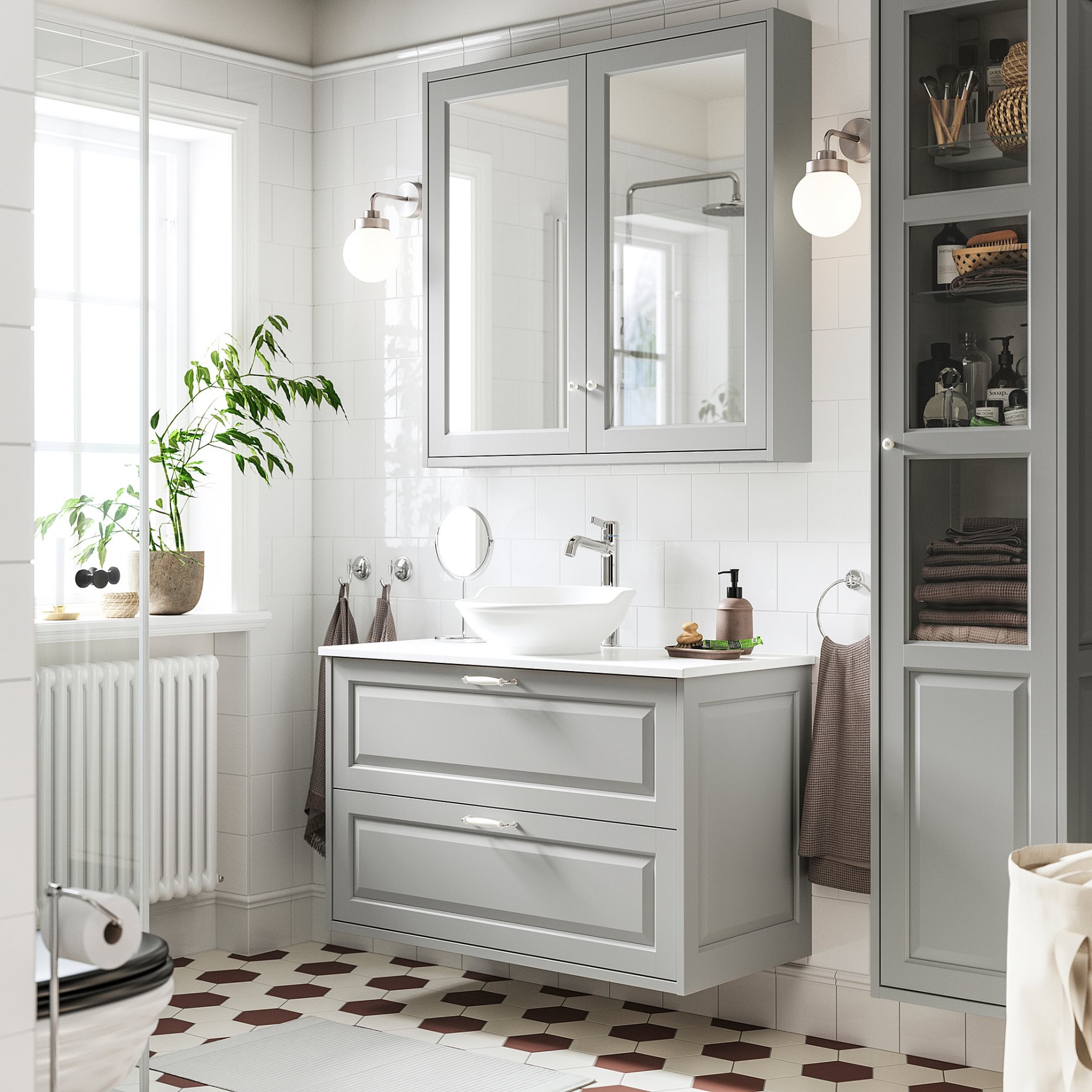TANNFORSEN/VASTERSJON, шкаф за мивка+чекмеджета/мивка/смесител, 395.683.41