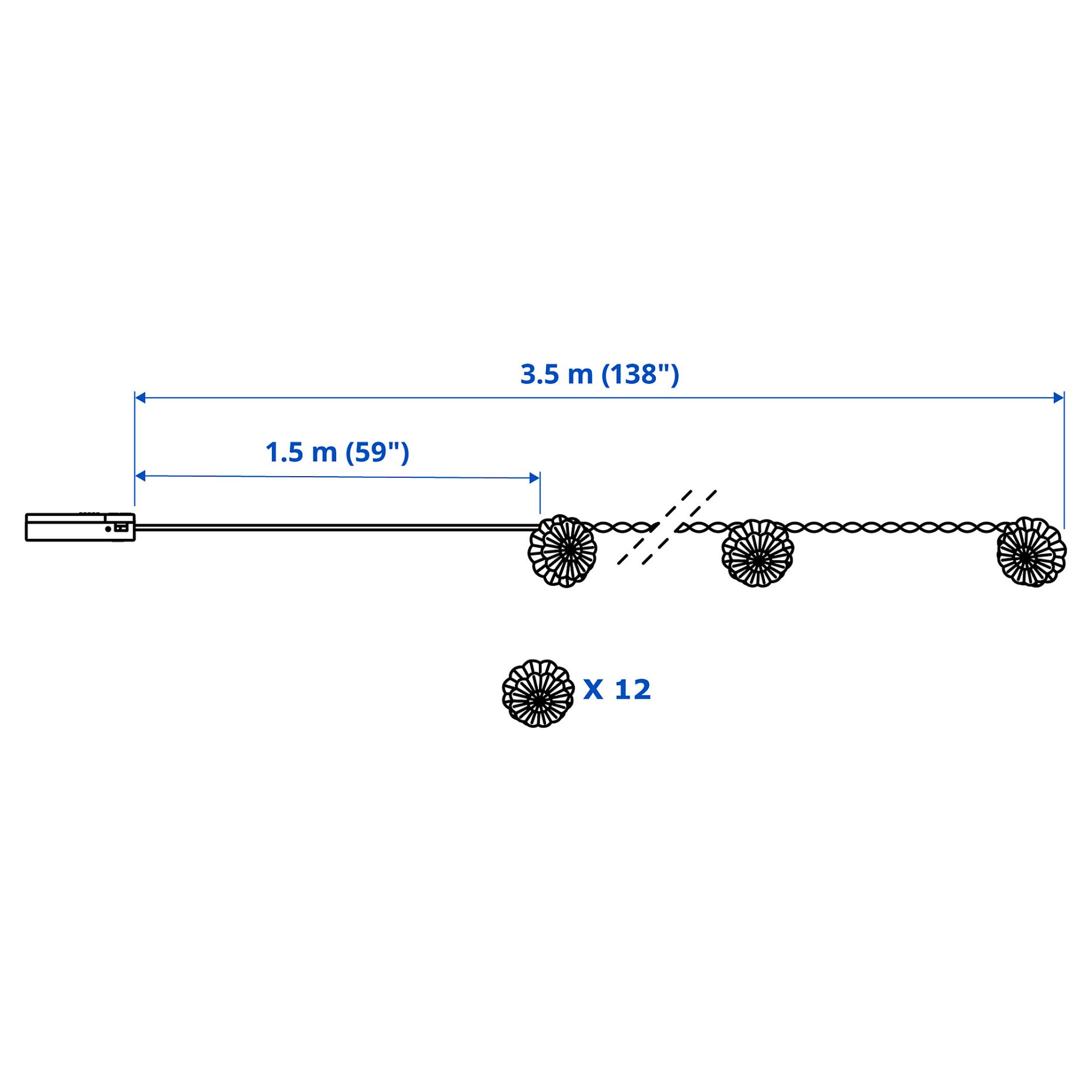 STRÅLA, LED гирлянда с 12 лампички, 405.032.02