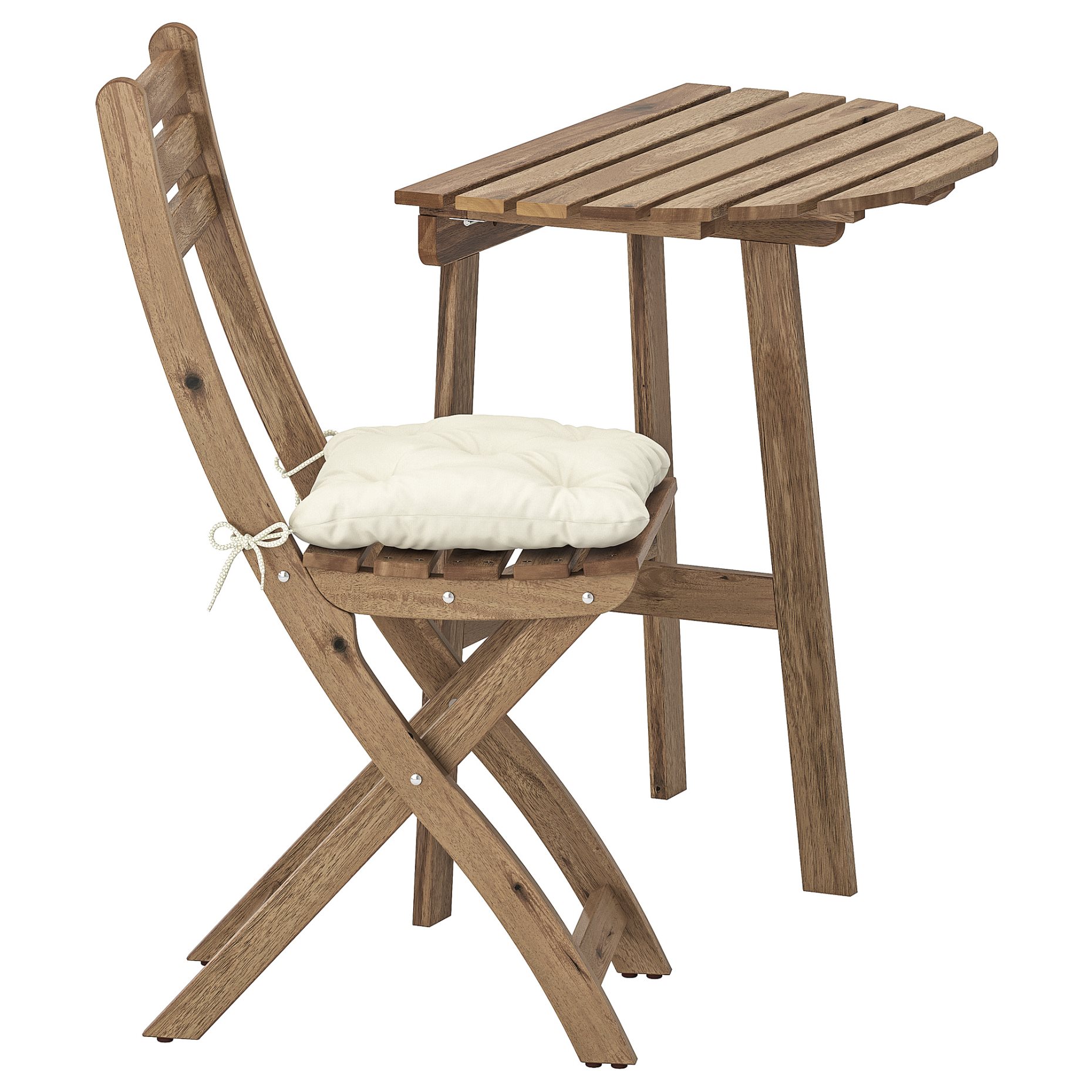 ASKHOLMEN, балконска маса и сгъваем стол, за употреба на открито, 492.861.76