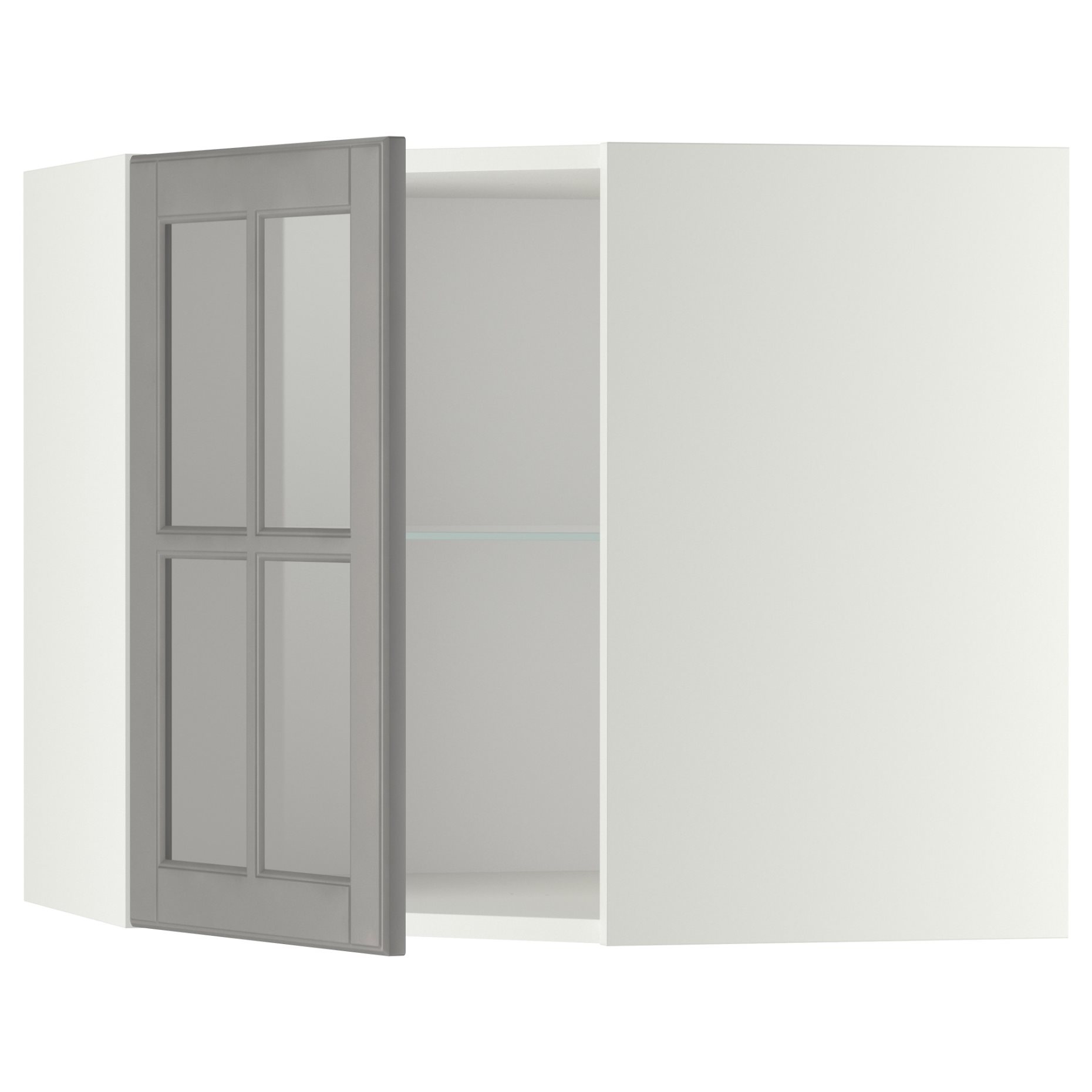 METOD, ъглов стенен шкаф + рафтове/стъкл. вр., 493.949.63