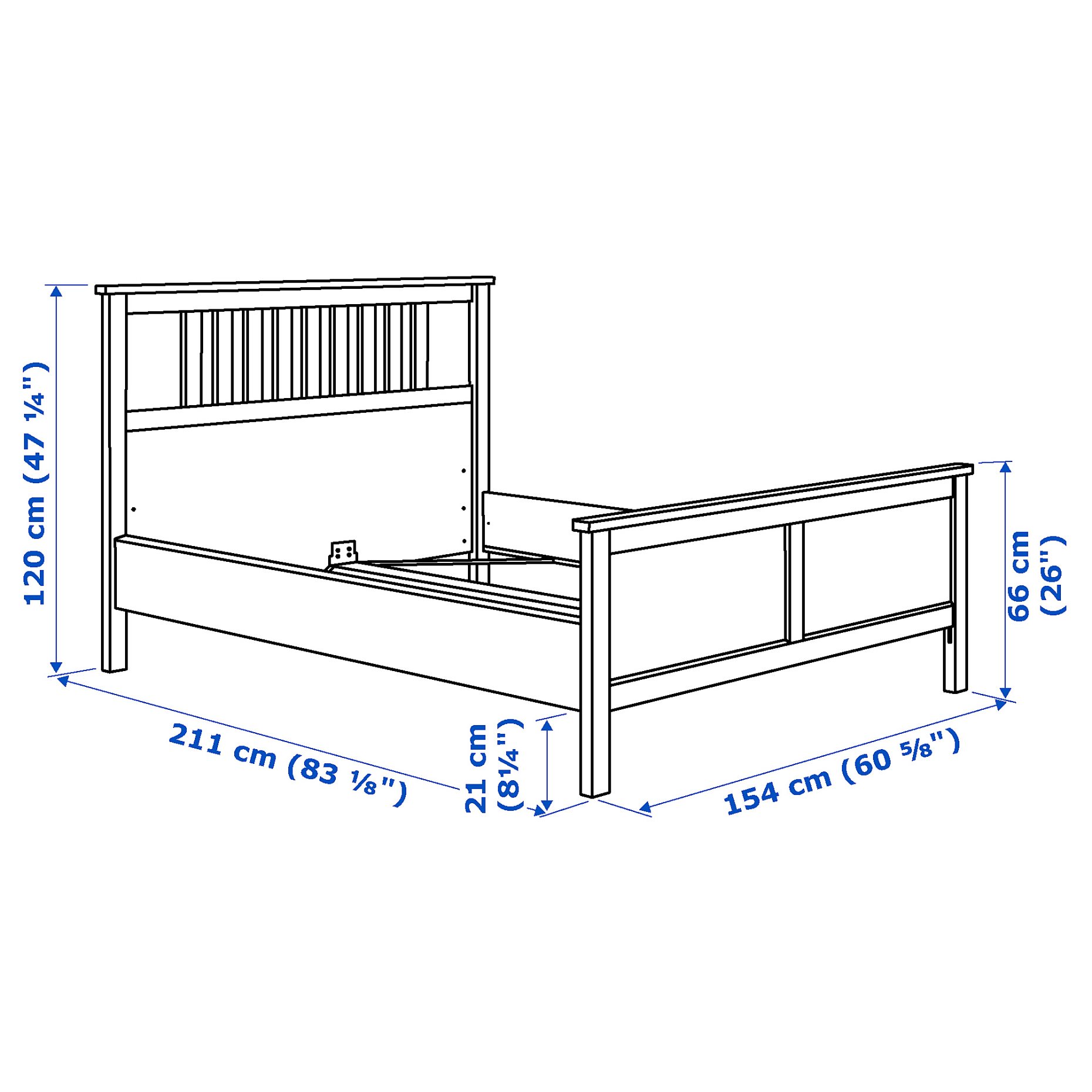 HEMNES, легло с матрак, 495.419.97