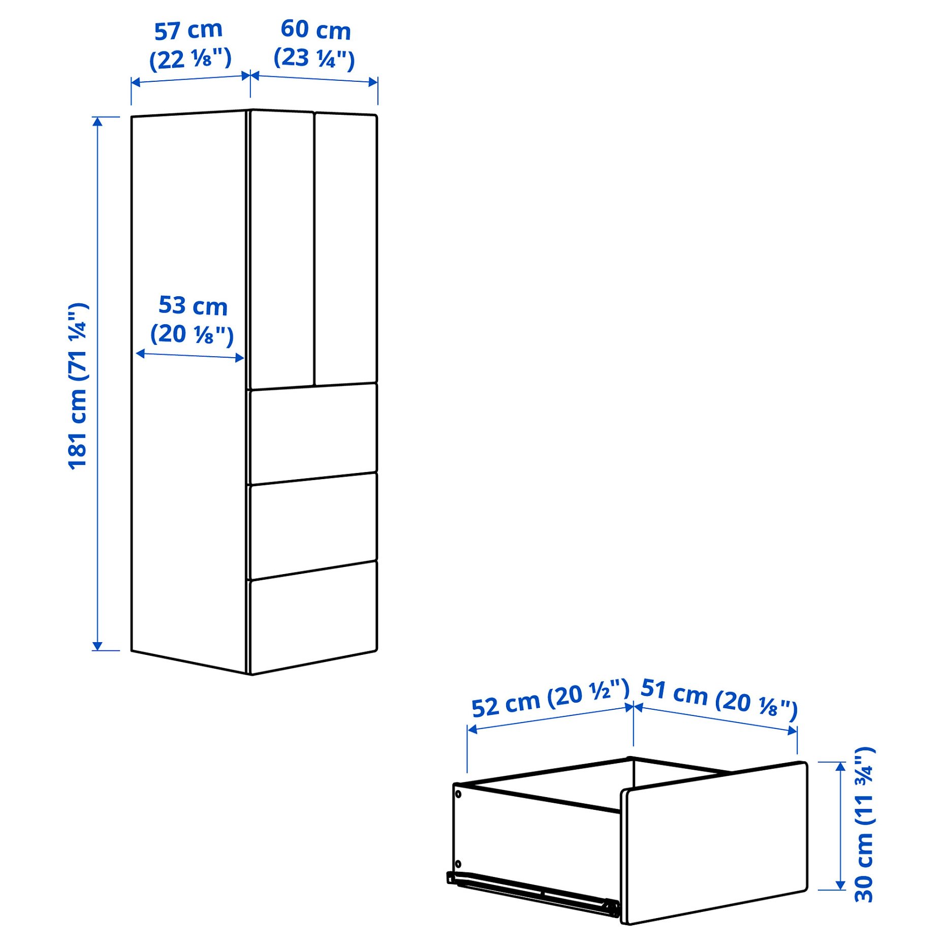 SMASTAD/PLATSA, гардероб, с 3 чекмеджета, 495.499.17