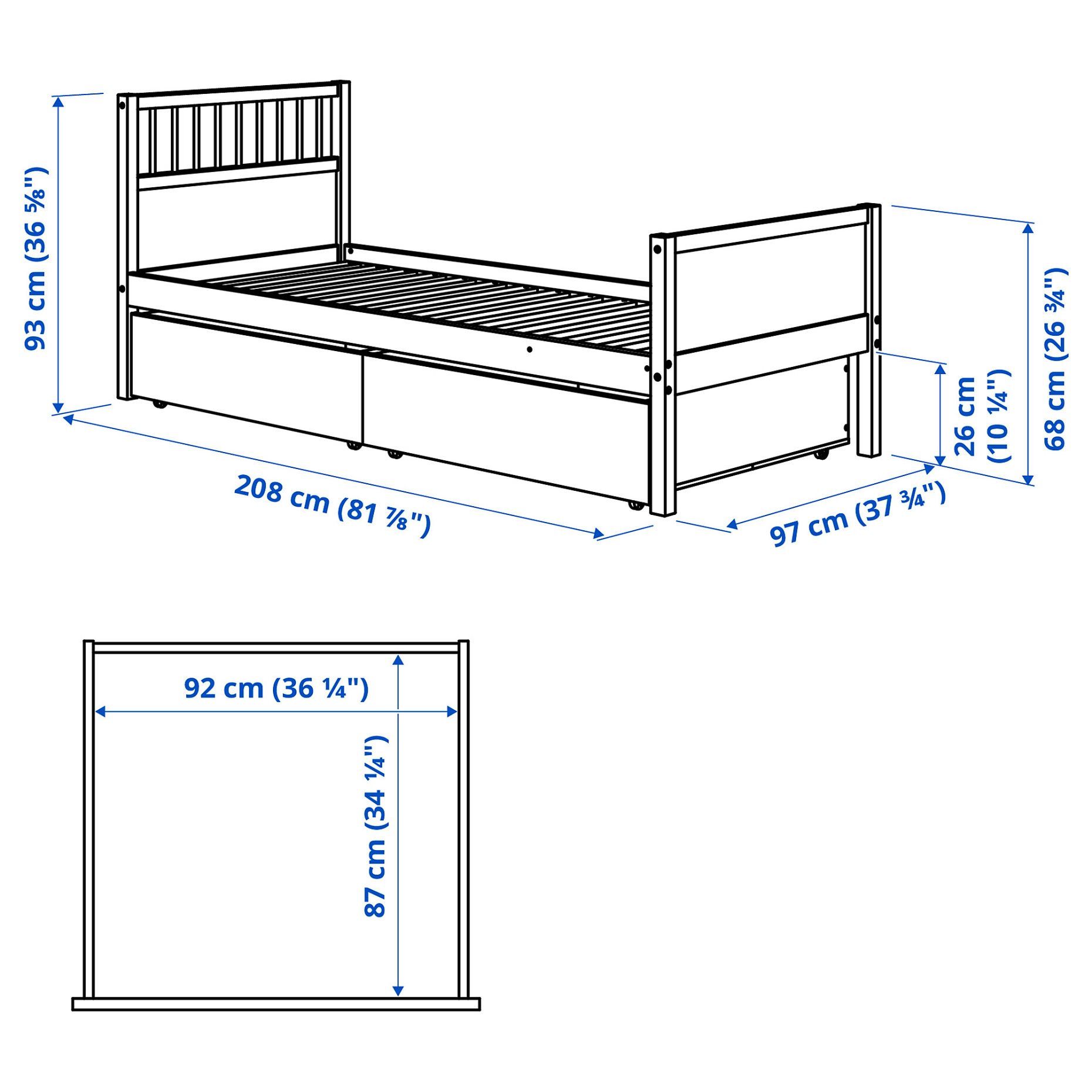 SMYGA, рамка за легло + място за съхранение, 594.441.42