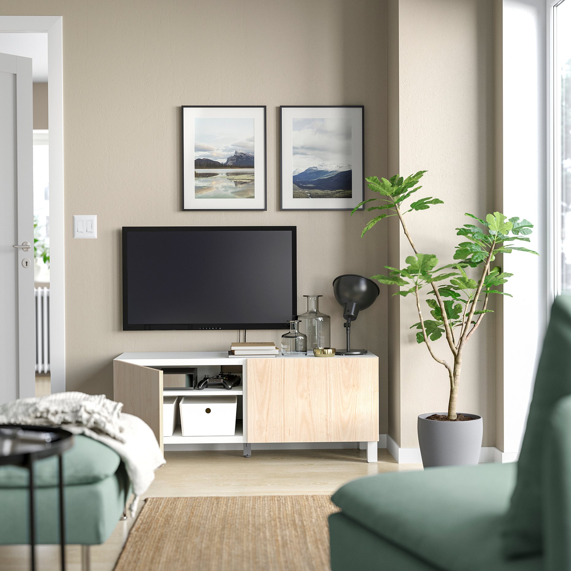 BESTÅ, TV шкаф с вратички, 595.687.45