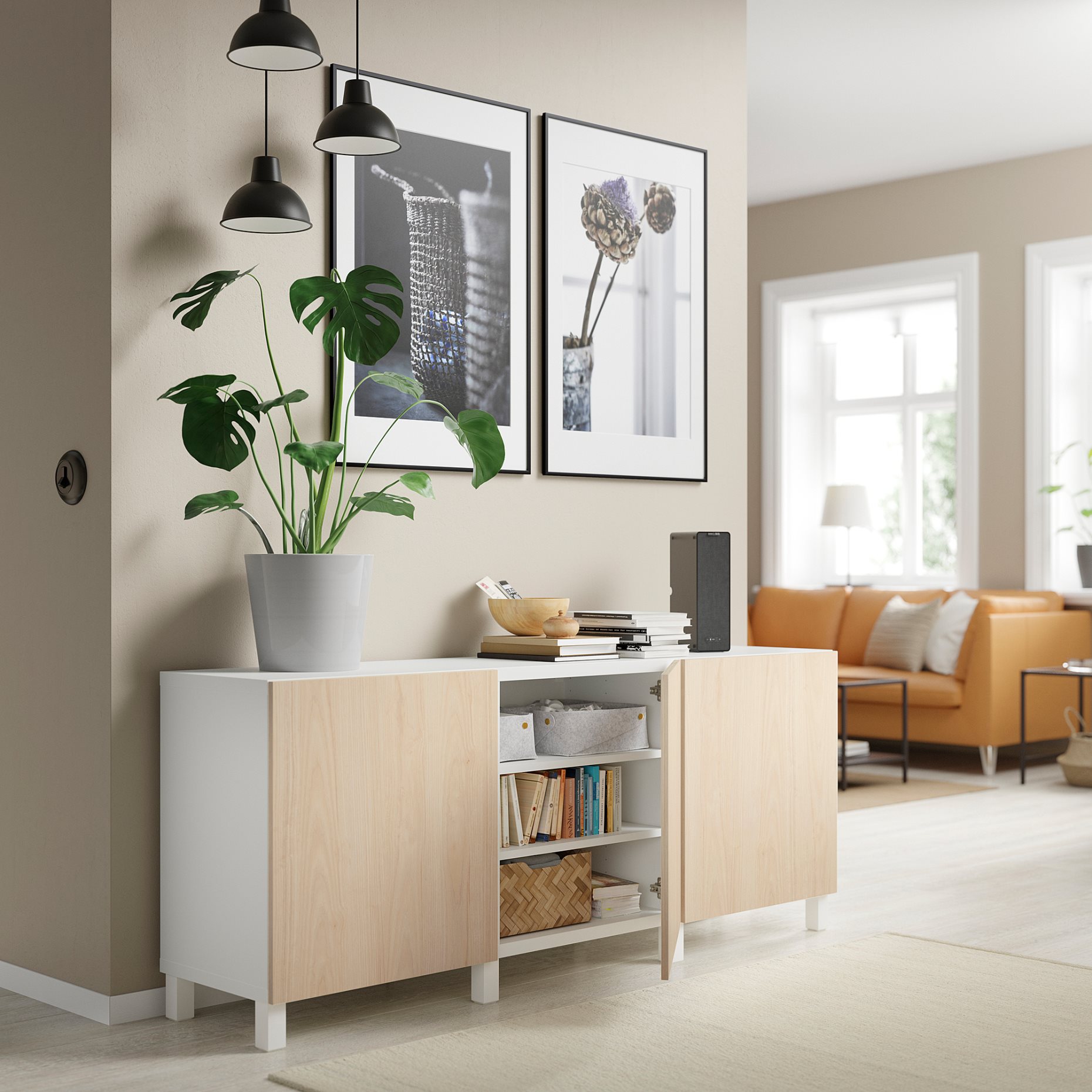 BESTÅ, комбиниран артикул за съхр. с врати, 695.693.39