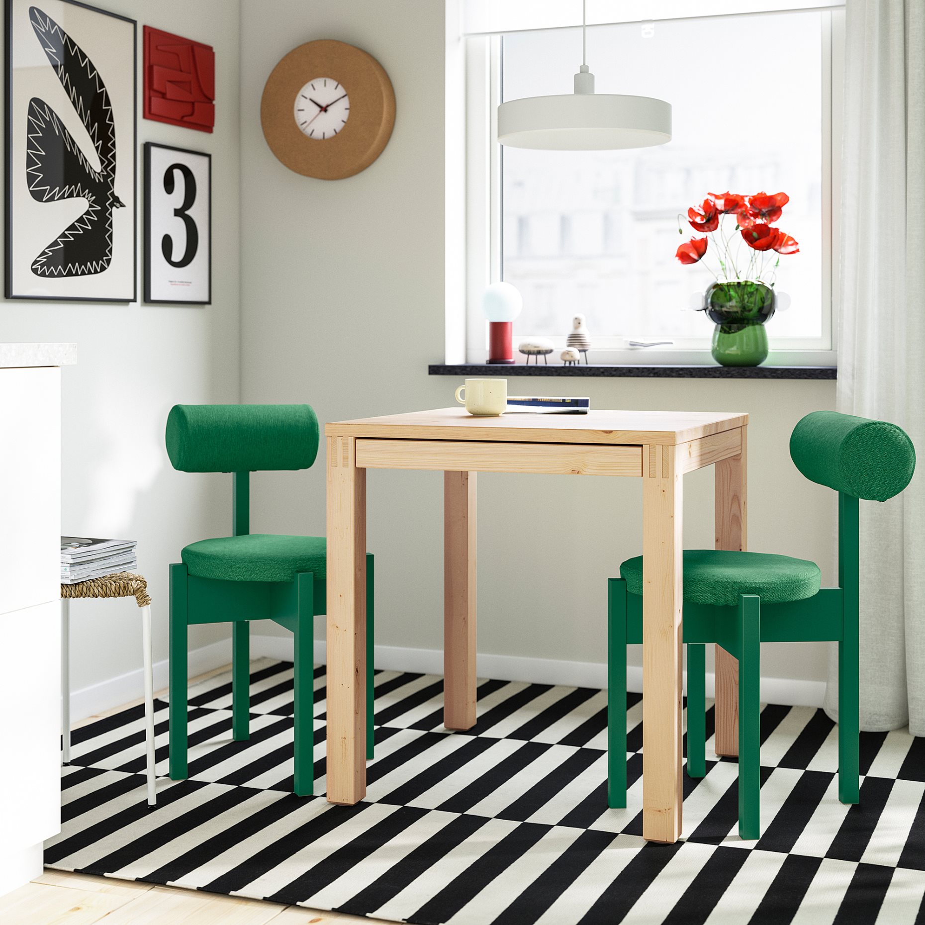 IKEA PS 2026, Маса и 2 стола, 696.343.92