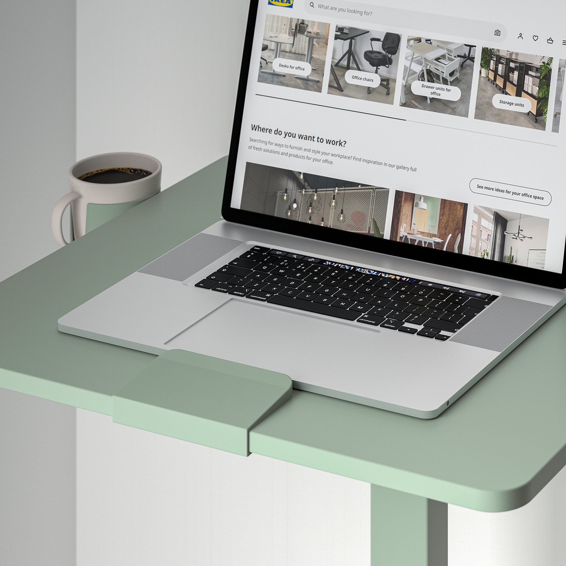 MITTZON, масичка за лаптоп с колелца, 704.981.95