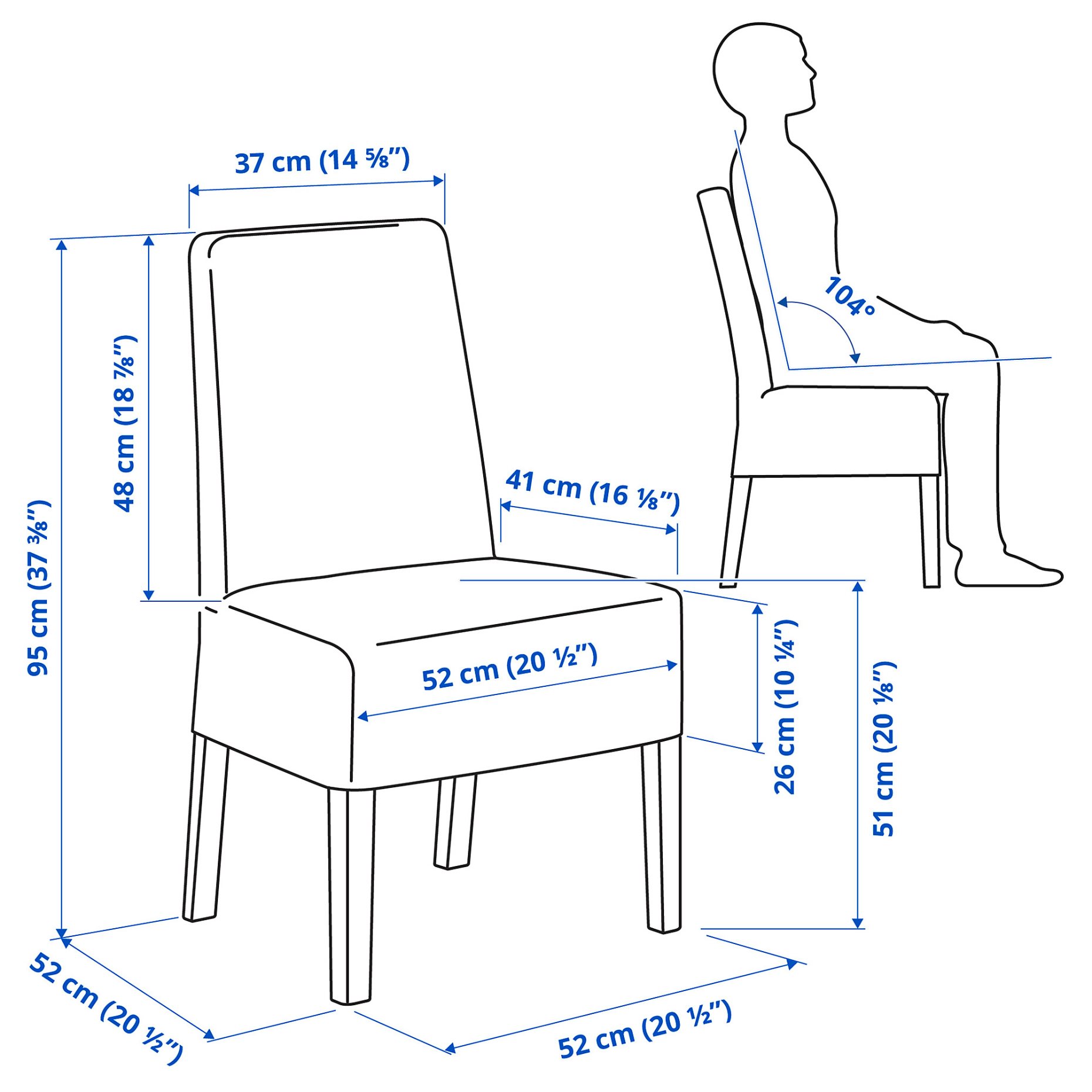 BERGMUND, стол със средно дълъг калъф, 793.846.08