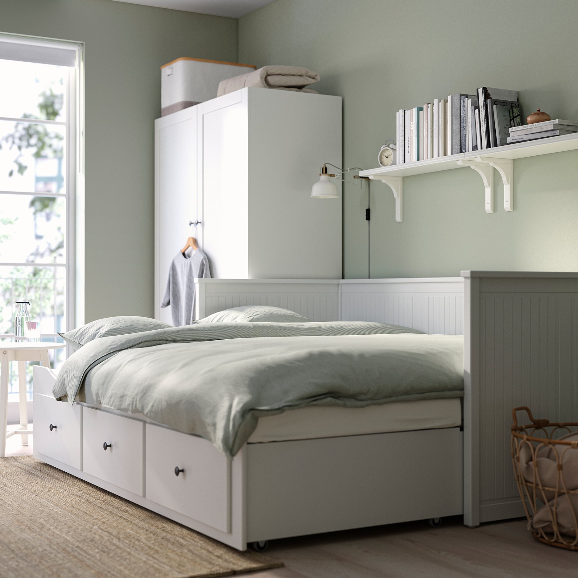 HEMNES, кушетка с 3 чекмеджета/2 матрака, 794.281.17