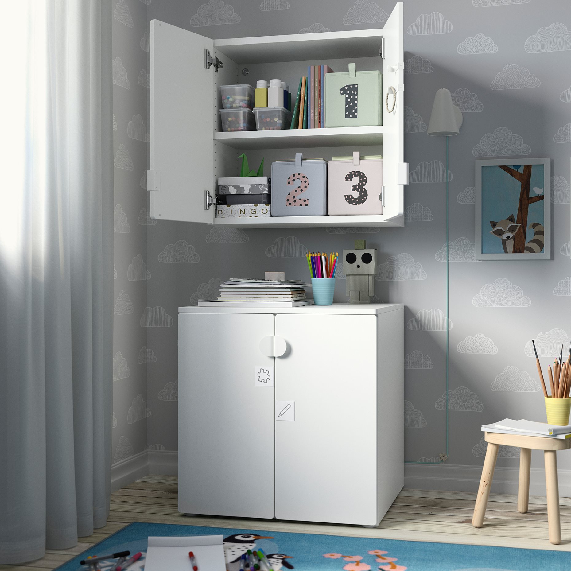 SMÅSTAD, стенен шкаф, с 1 рафт, 795.429.57