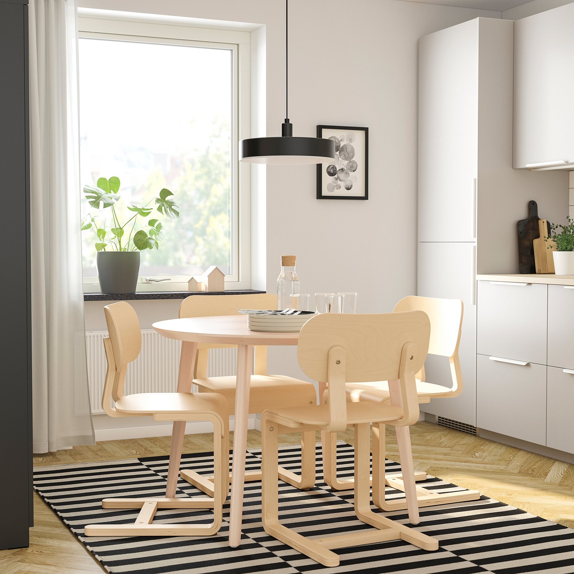 LISABO/LYCKAN, маса и 4 стола, 795.902.60