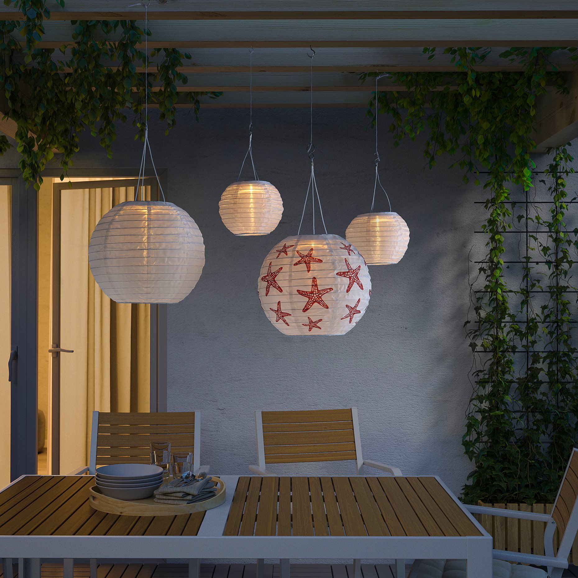 SOLVINDEN, LED висяща лампа соларна, 30 см, 805.139.49