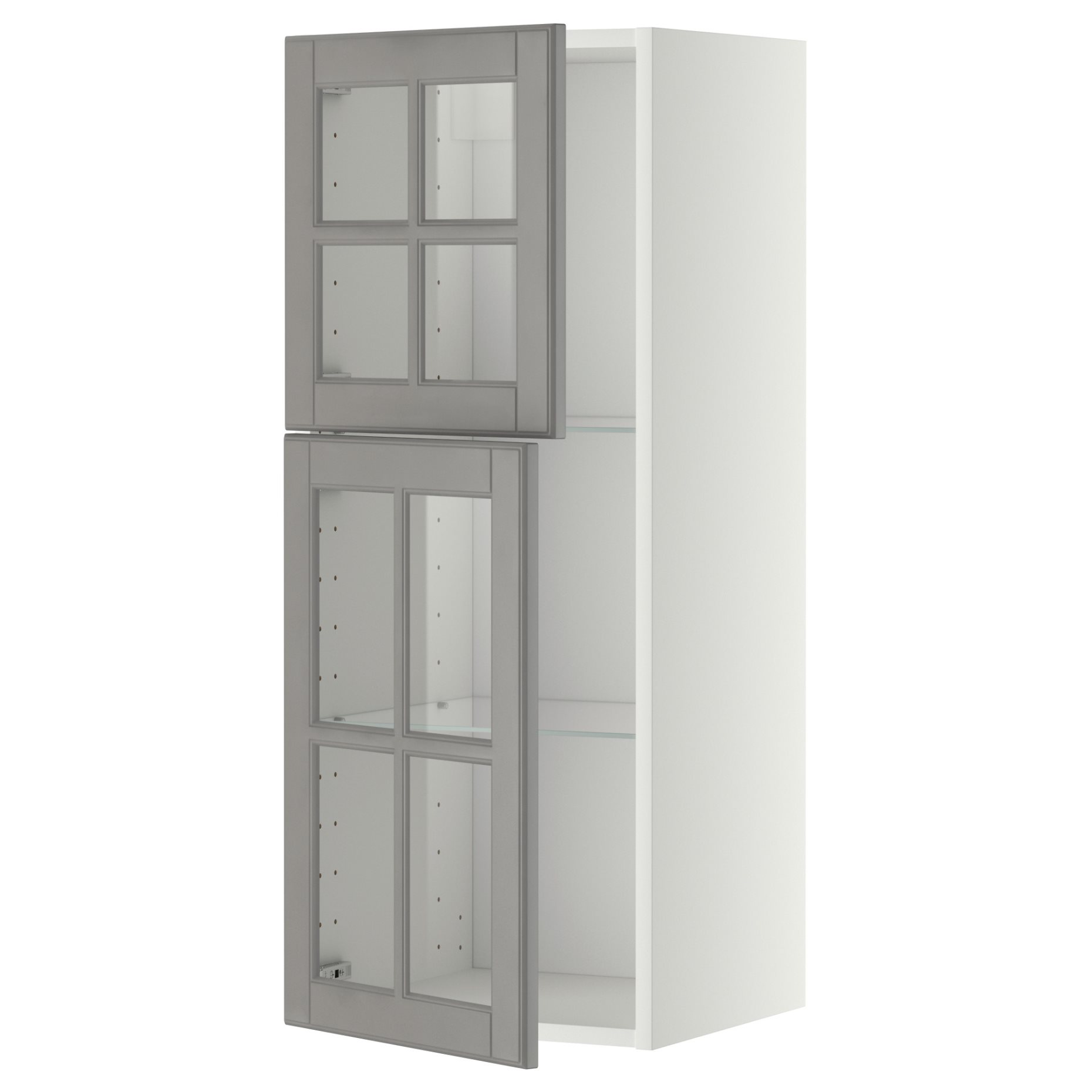 METOD, стенен шкаф с рафтове/2 стъкл. врати, 893.949.61