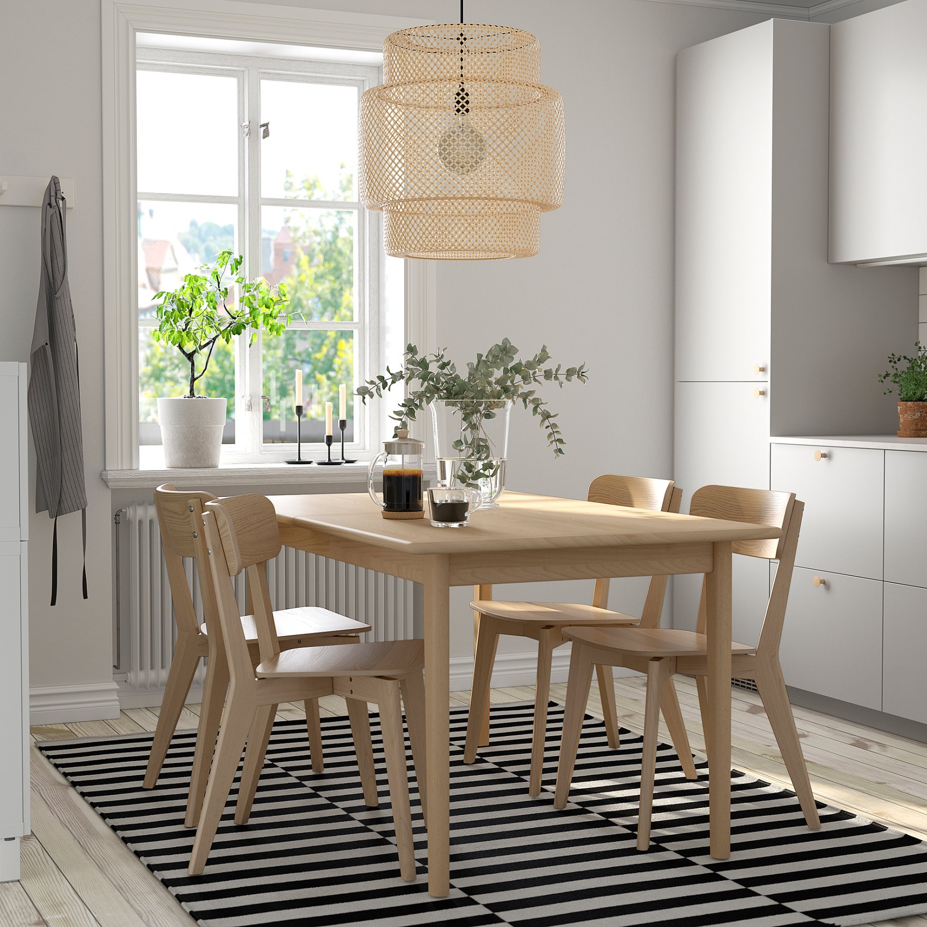 SKANSNAS/LISABO, маса и 4 стола, 895.615.25