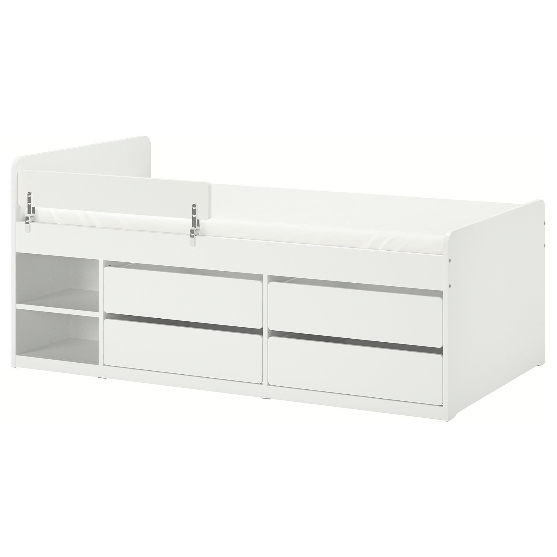 SLAKT/NATTAPA, рамка за легло със съхр. + парапет + подм. рамка, 895.639.11