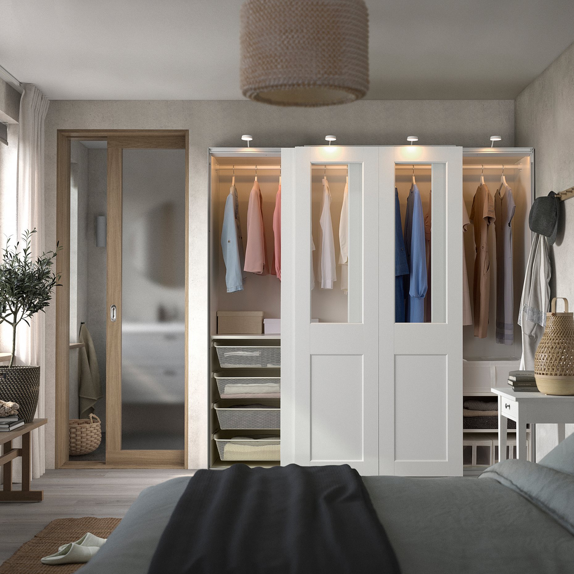 PAX/GRIMO, гардероб с плъзгащи се врати, 995.030.35