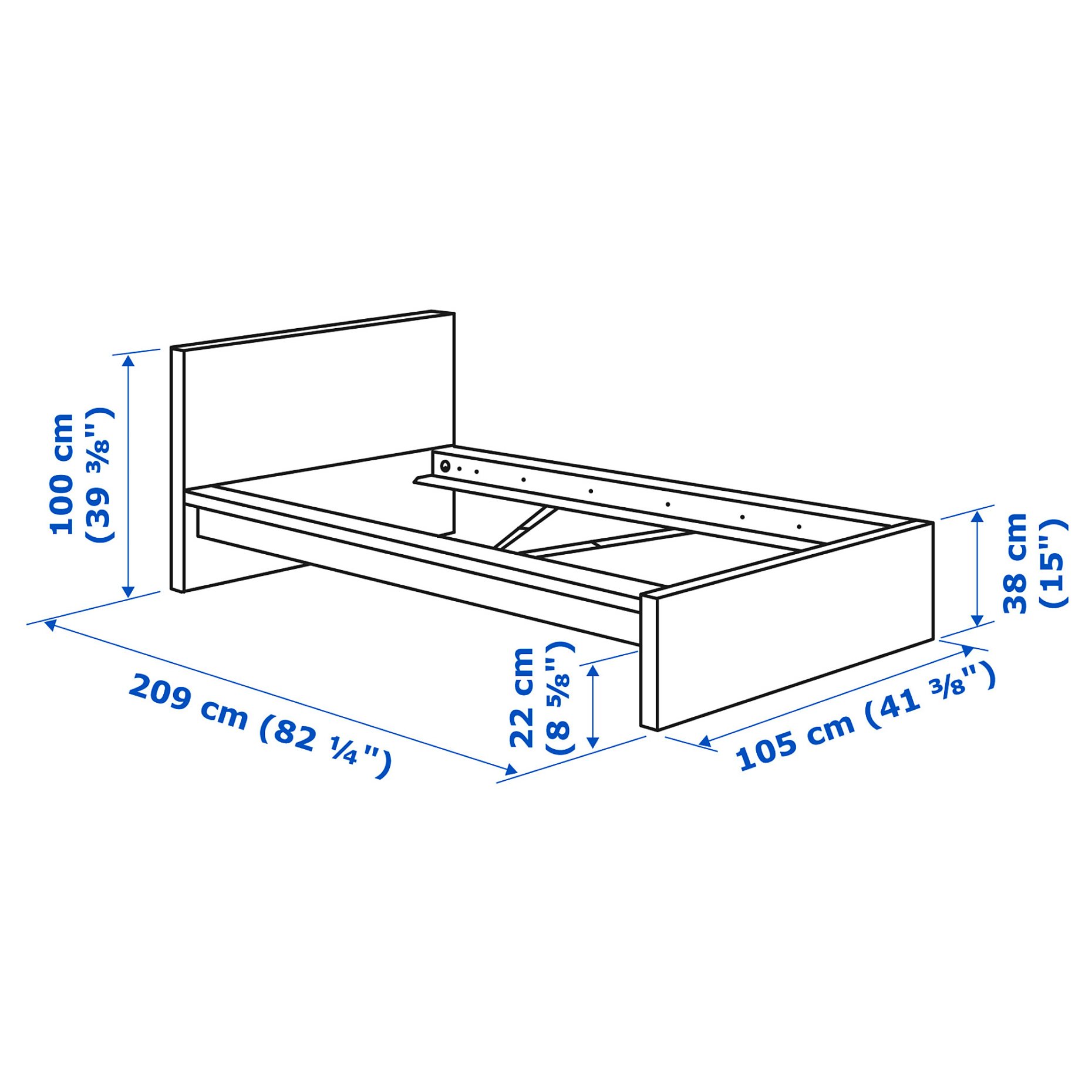 MALM, легло с матрак, 995.440.31