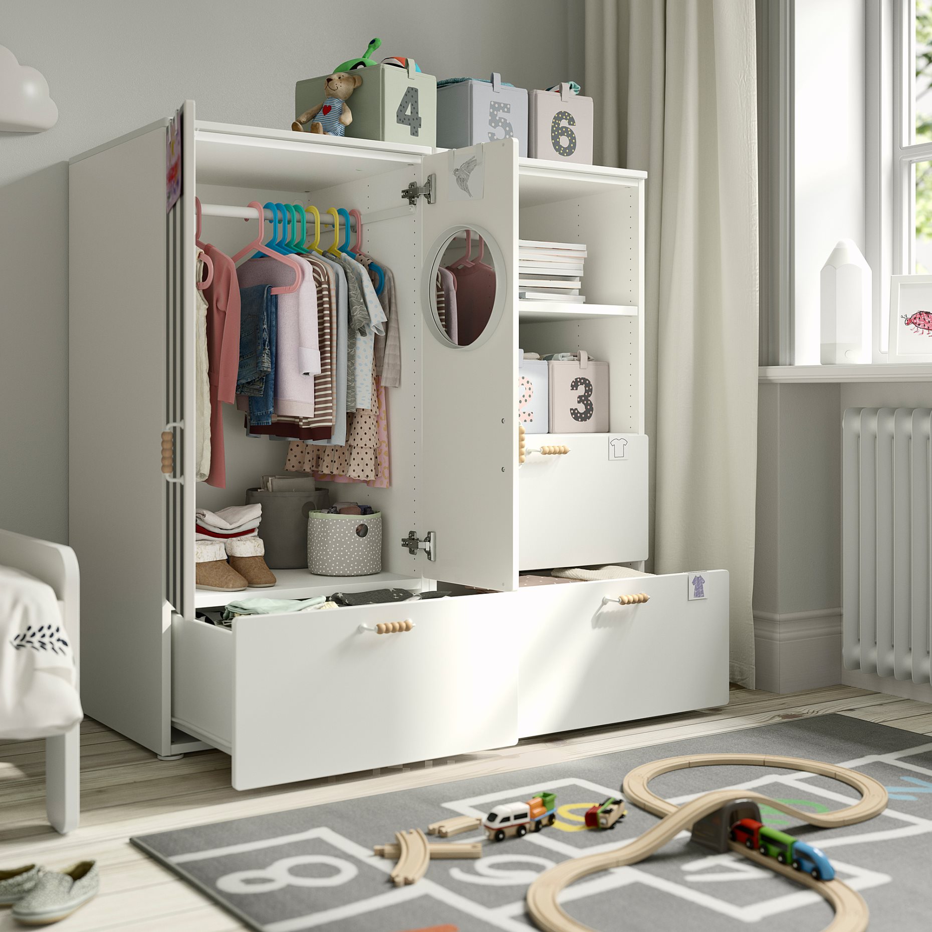 SMASTAD/PLATSA, комб. артикули за съхранение, с 3 чекмеджета, 995.498.92