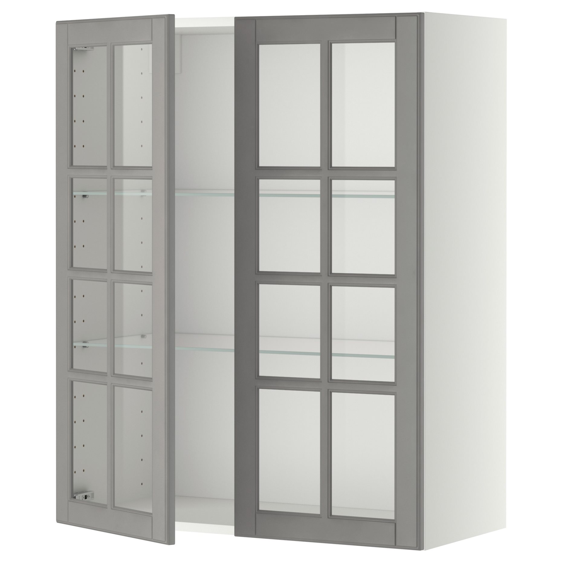 METOD, стенен шкаф с рафтове/2 стъкл. врати, 093.949.60