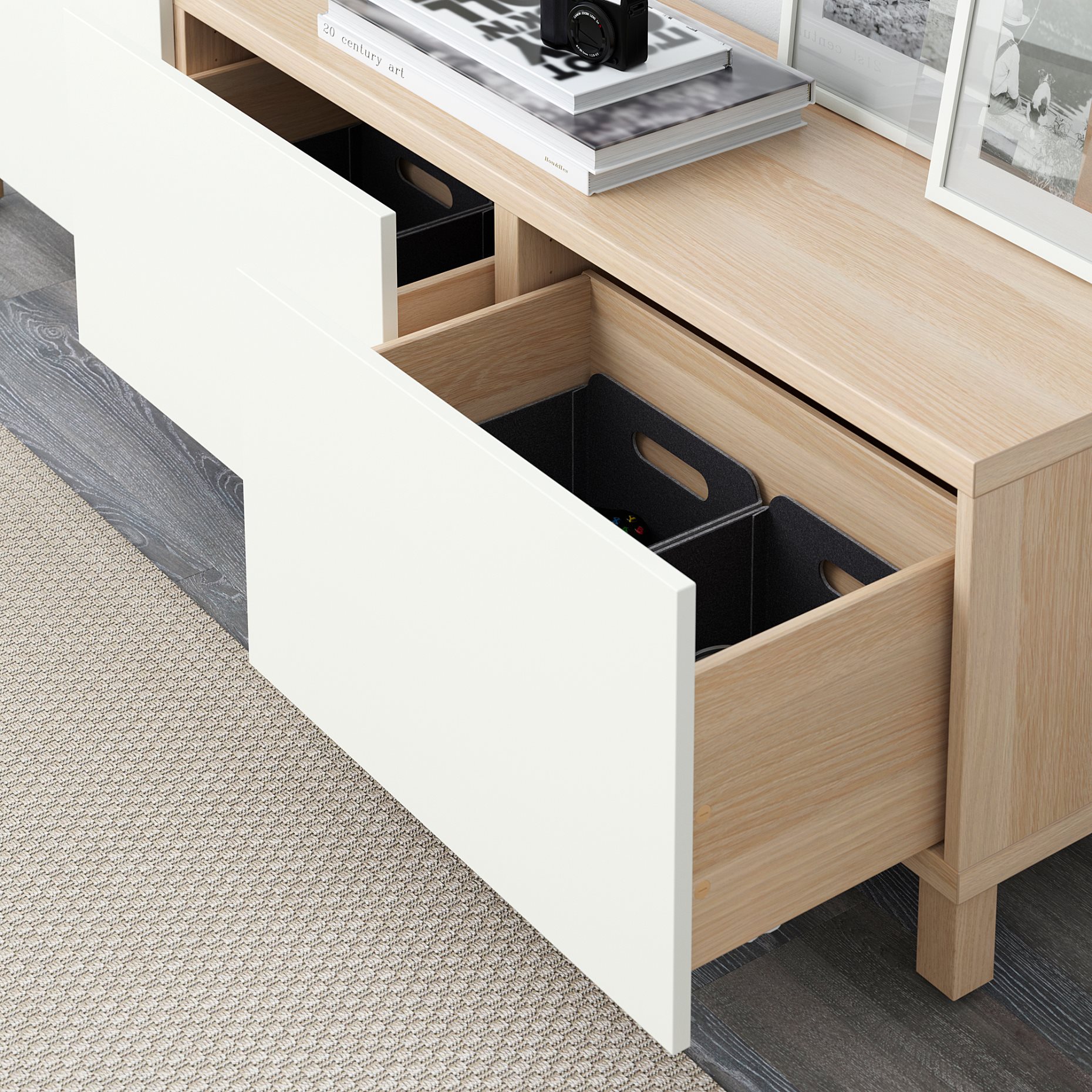 BESTÅ, комбиниран артикул за съхранение с чекмеджета, 391.954.74
