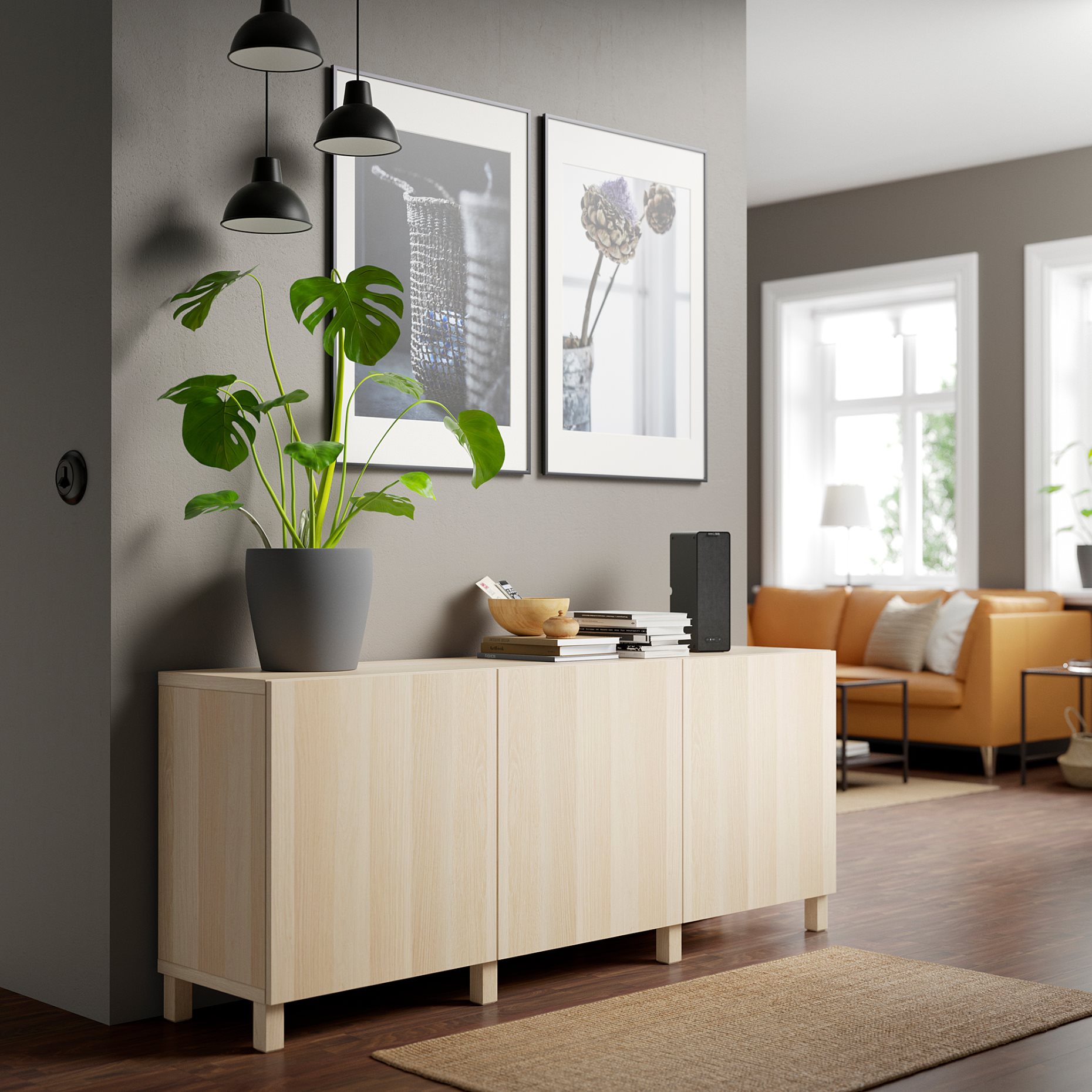 BESTÅ, комбиниран артикул за съхранение с врати, 491.397.22