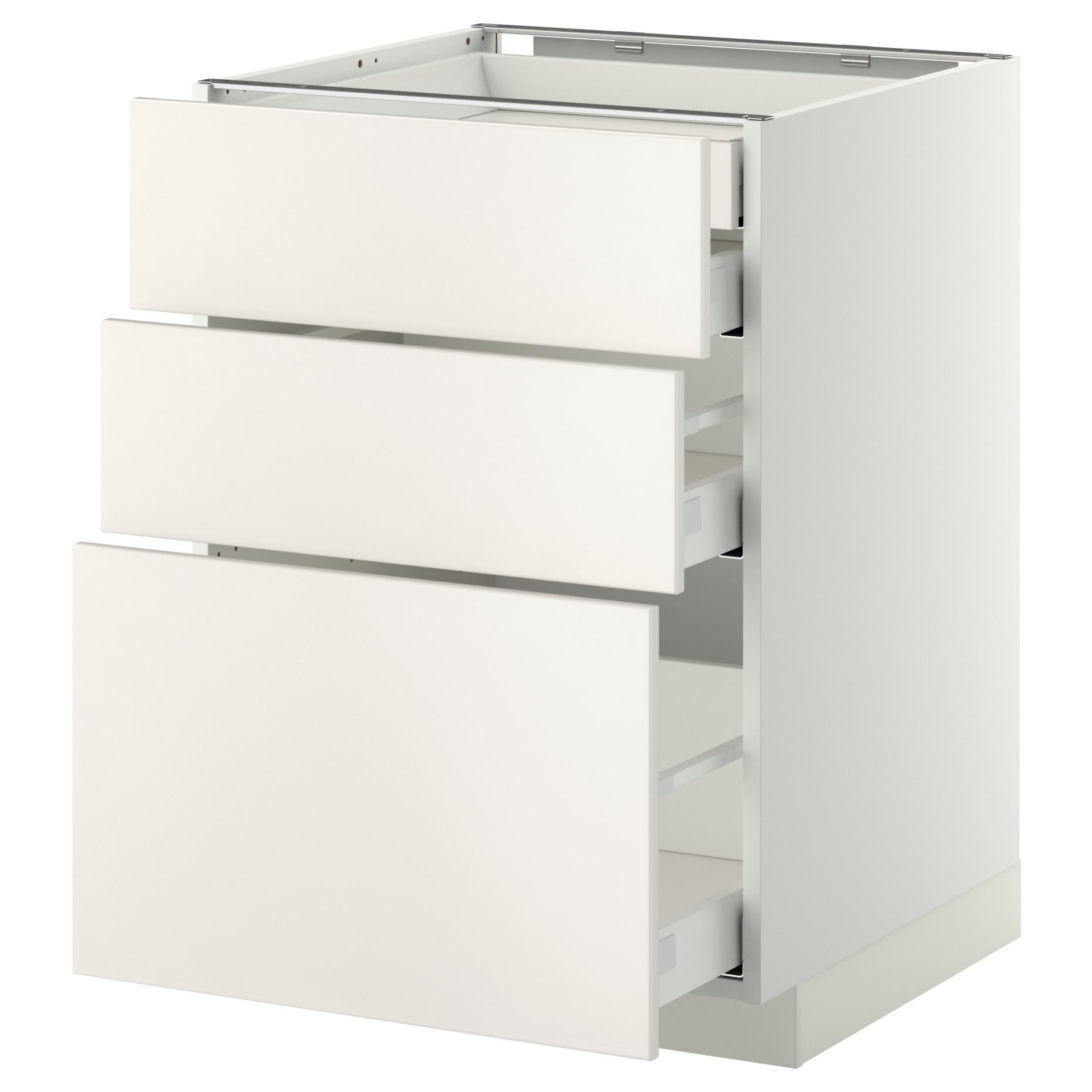 METOD/MAXIMERA, долен шкаф с 3 чела/2 ниски, 1 средно, 1 високо чекм., 499.158.97