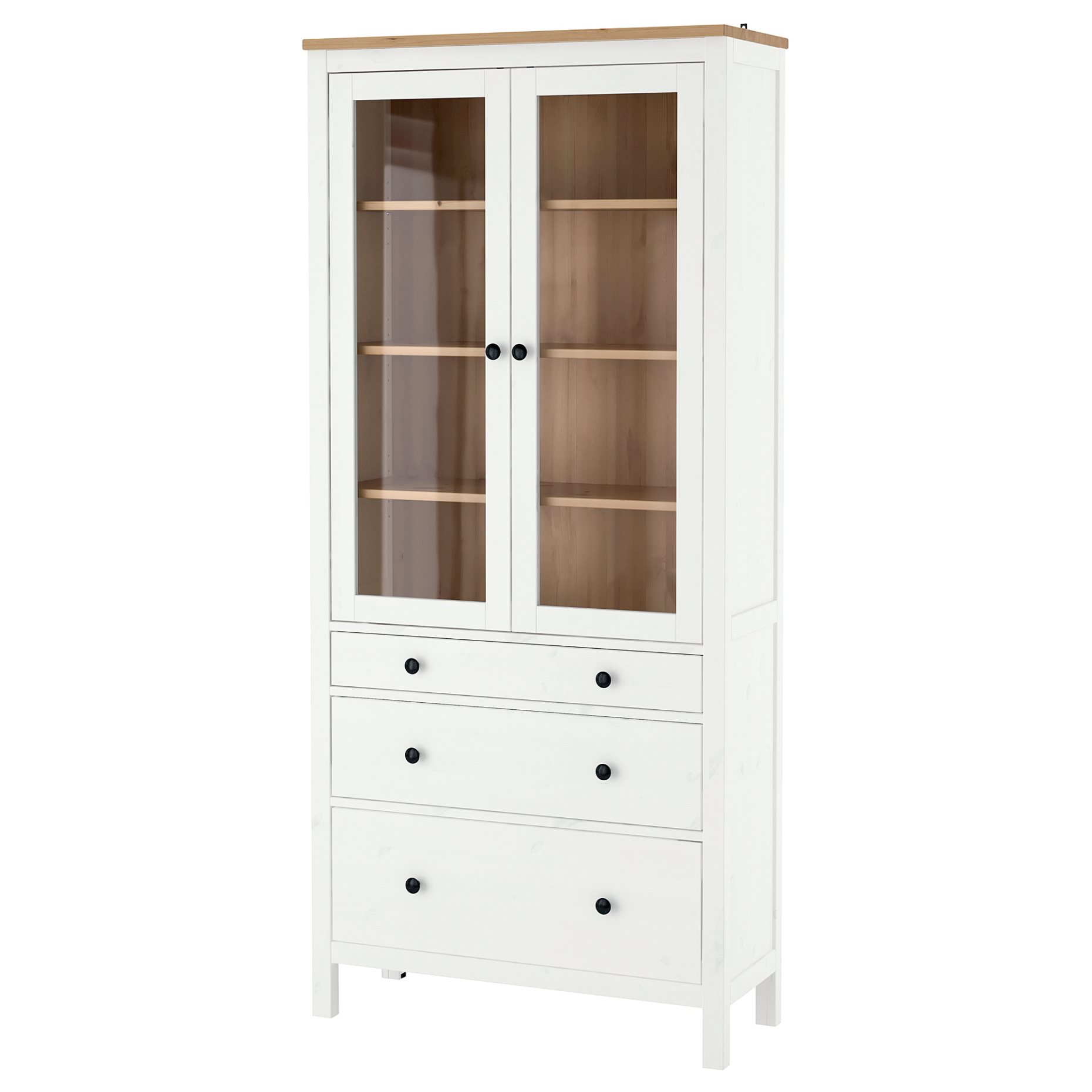 HEMNES, витрина с 3 чекмеджета, 504.135.07