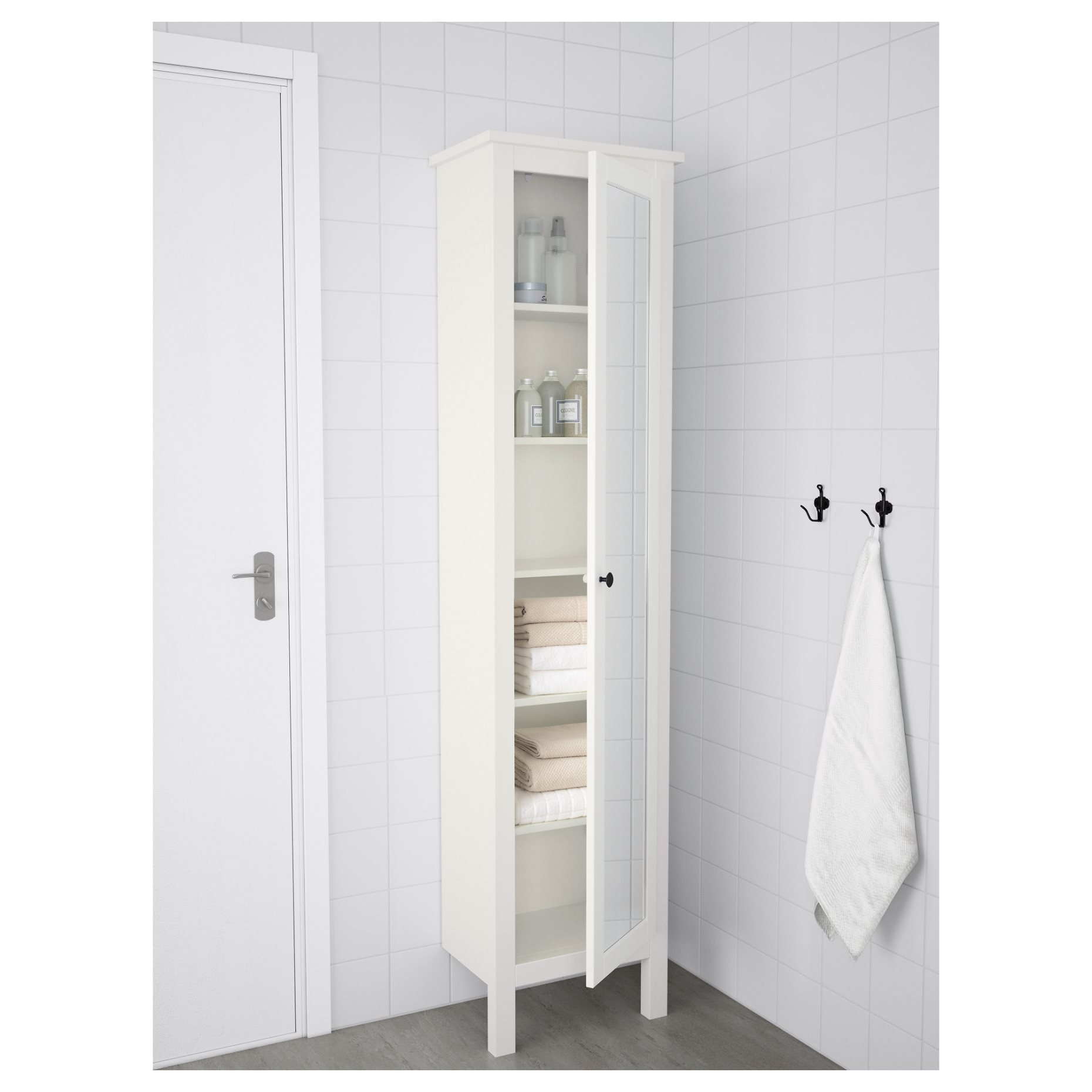HEMNES, огледало шкаф 49x31x200см, бяло, 702.176.85