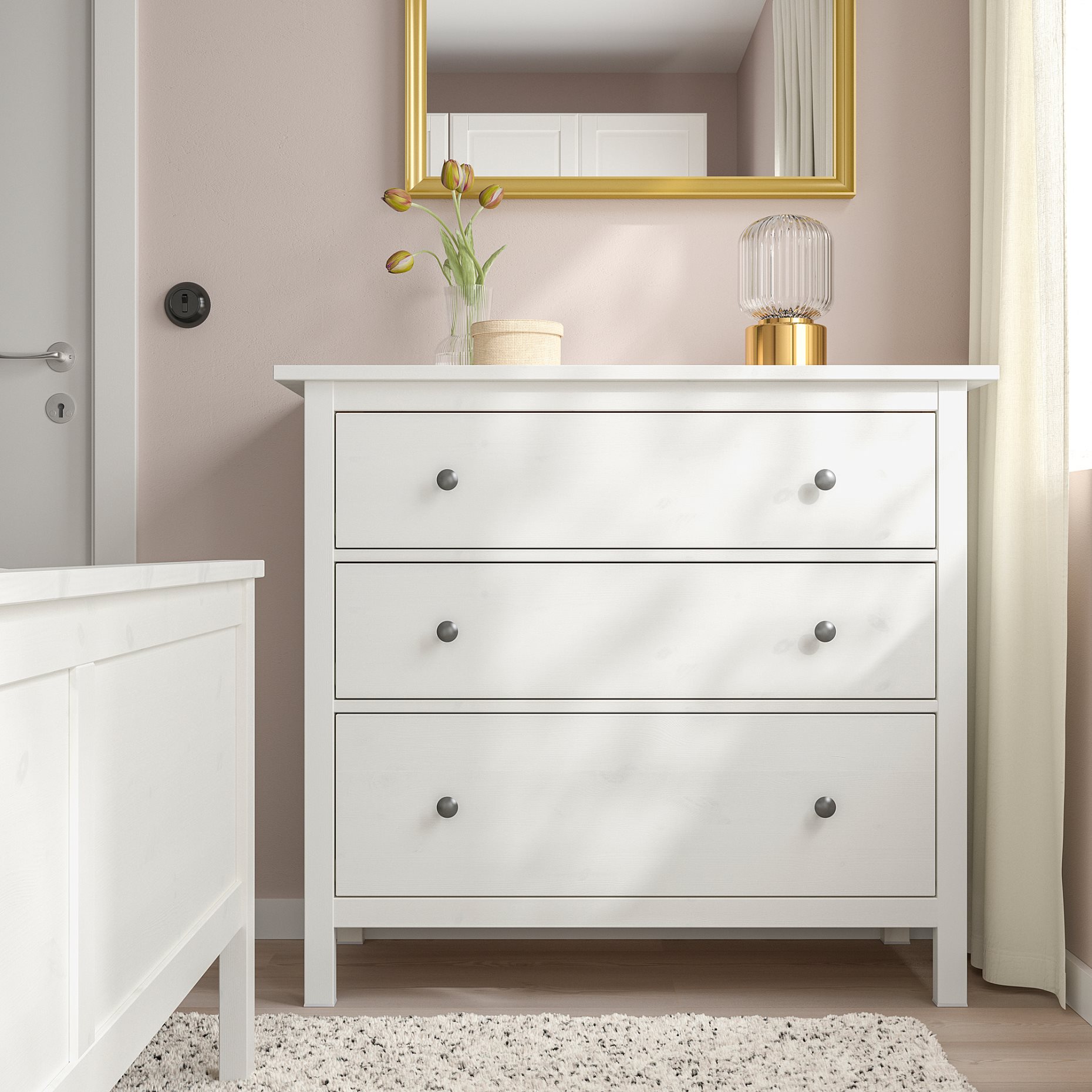 HEMNES, скрин с 3 чекмеджета, 804.247.45