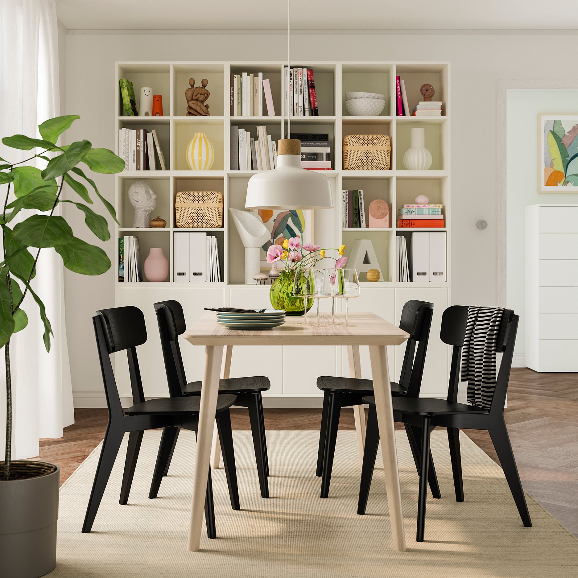 LISABO/LISABO, маса и 4 стола, 893.855.32