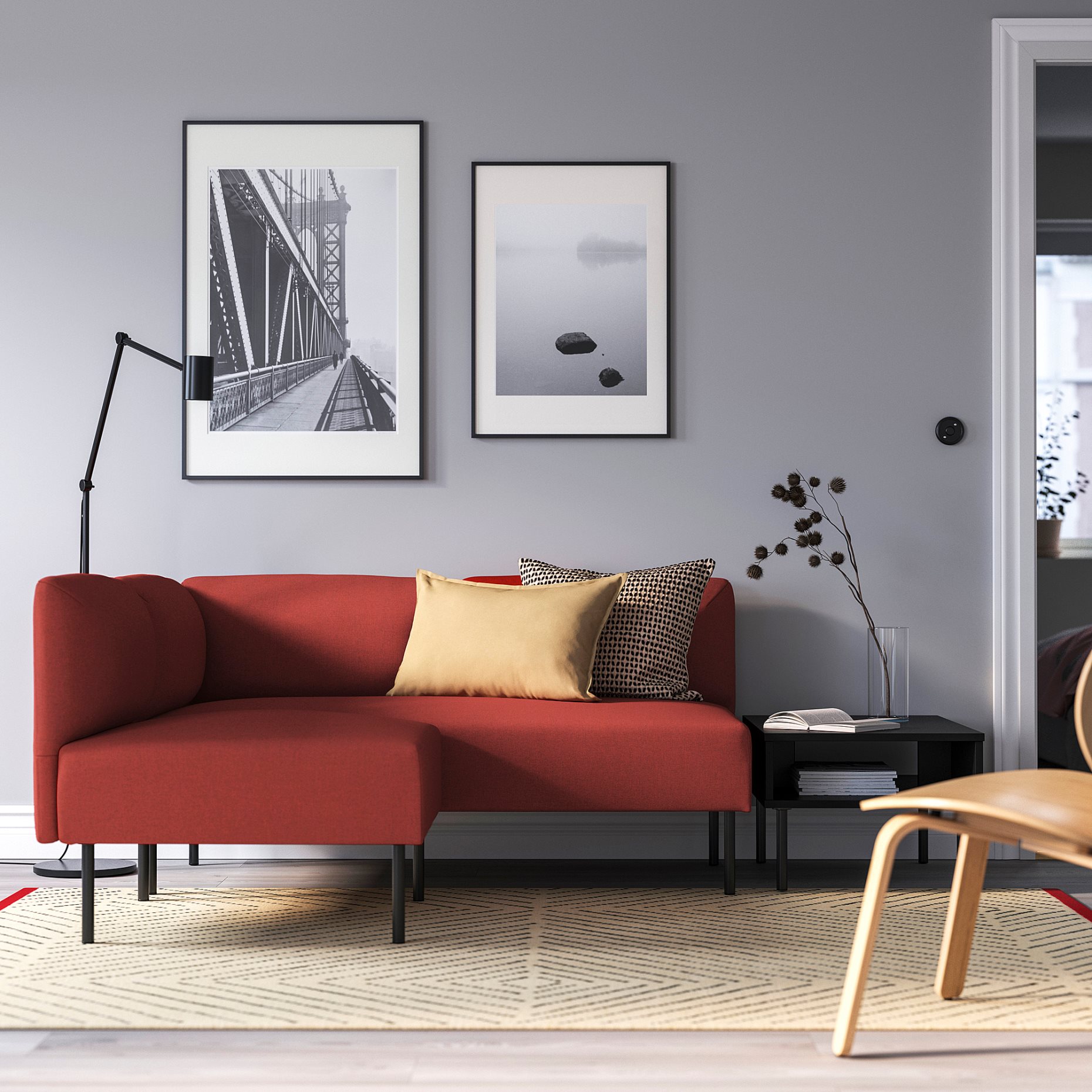 LILLEHEM, 2-местен модулен ъглов диван, 895.362.96