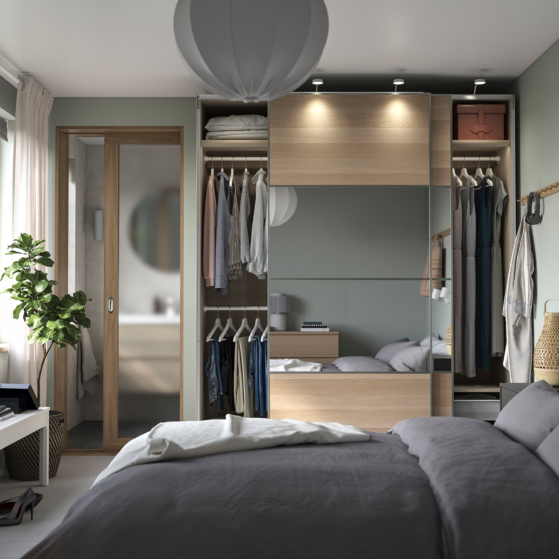 PAX/MEHAMN/AULI, гардероб - комбинация, с две лица, 895.613.61