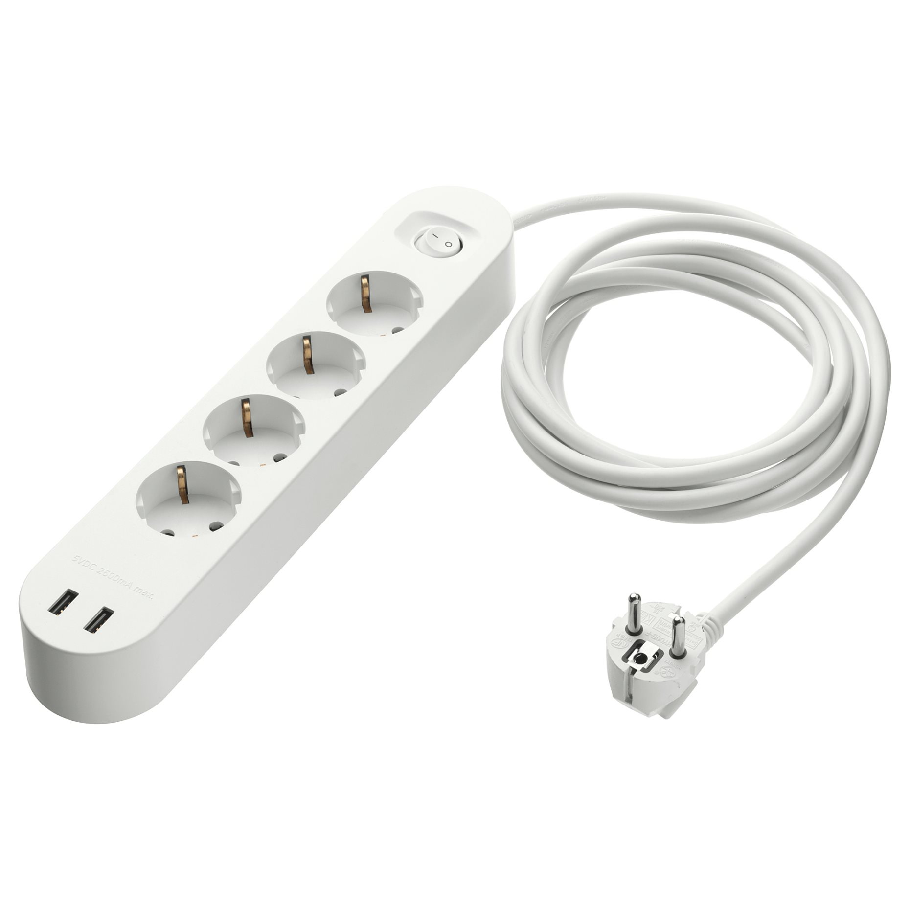 KOPPLA, разклонител с 4 гнезда 2 USB входа, 902.808.26