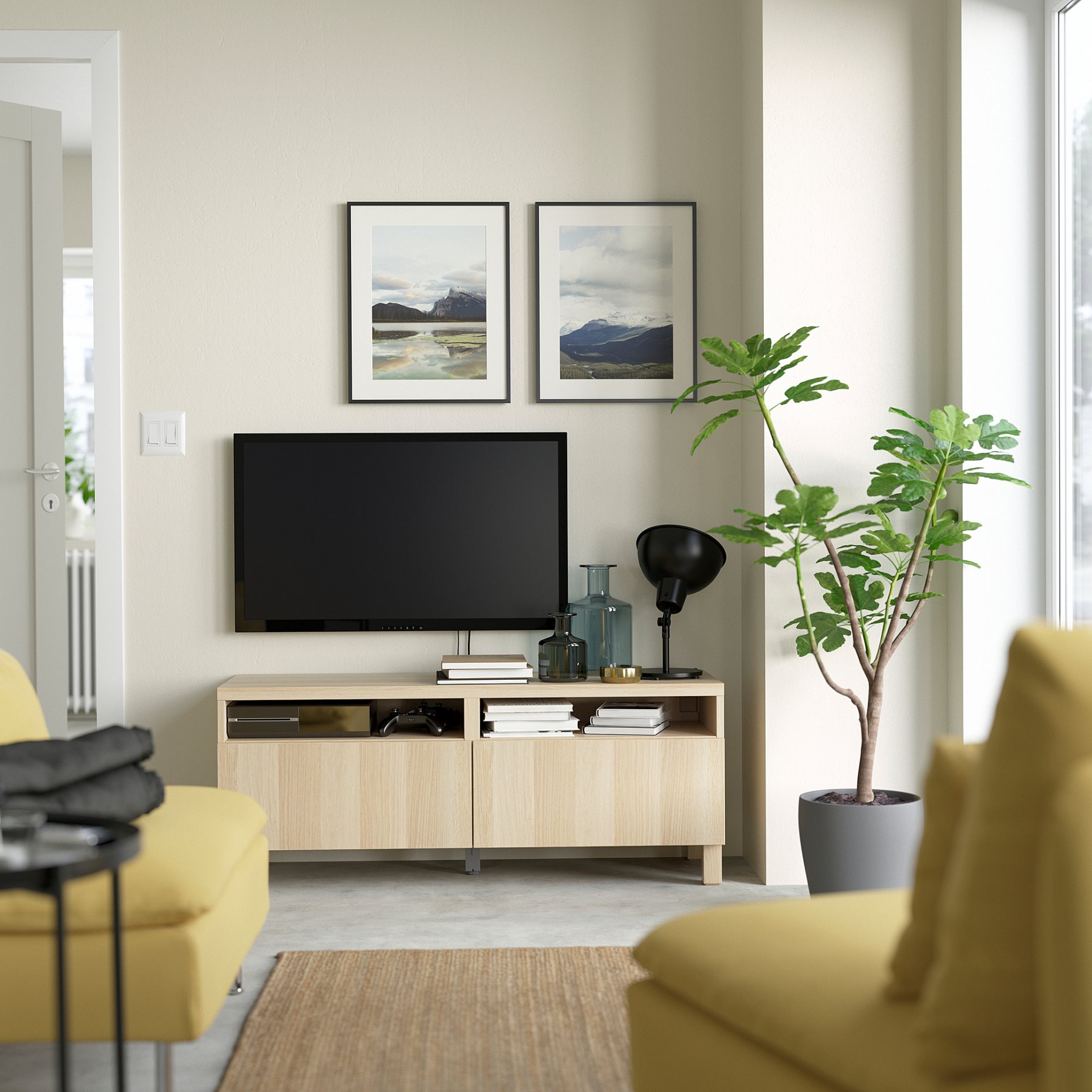 BESTÅ, TV шкаф с чекмеджета, плавно затваряне, 991.883.43
