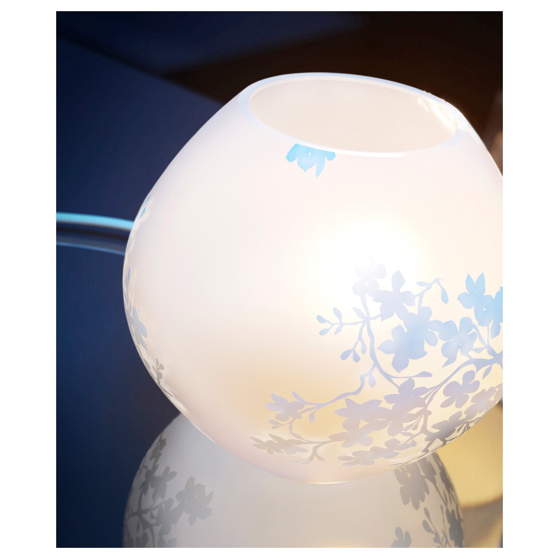 KNUBBIG, настолна лампа 18см, черешови цветове бяло, 002.215.96