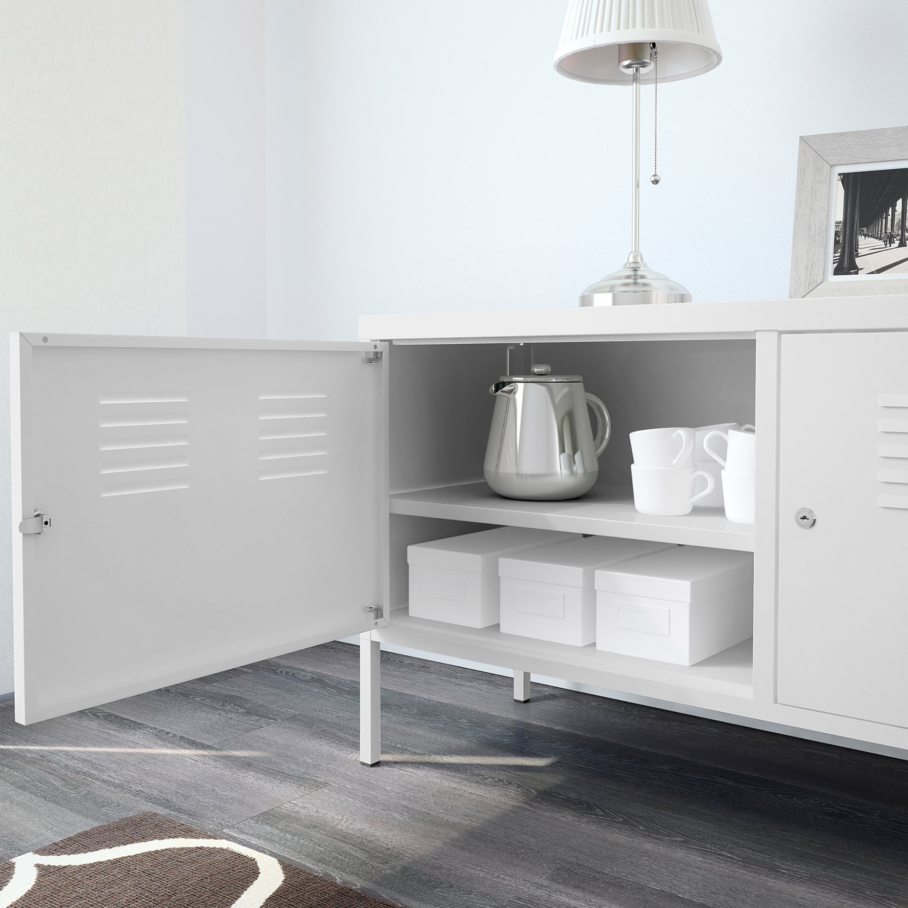 IKEA PS, шкаф, 119x63 см, бяло, 102.514.51
