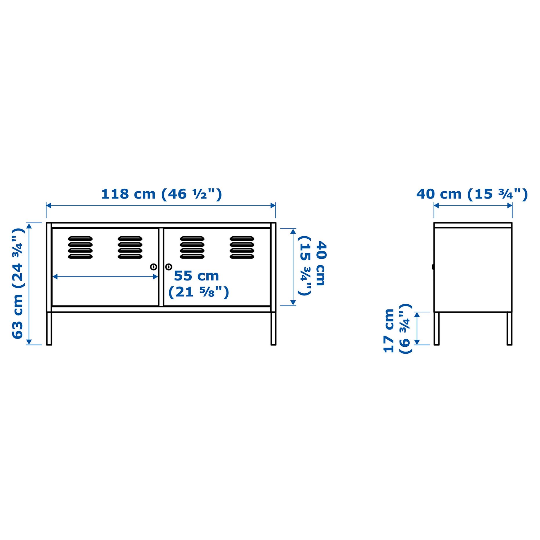 IKEA PS, шкаф, 119x63 см, бяло, 102.514.51
