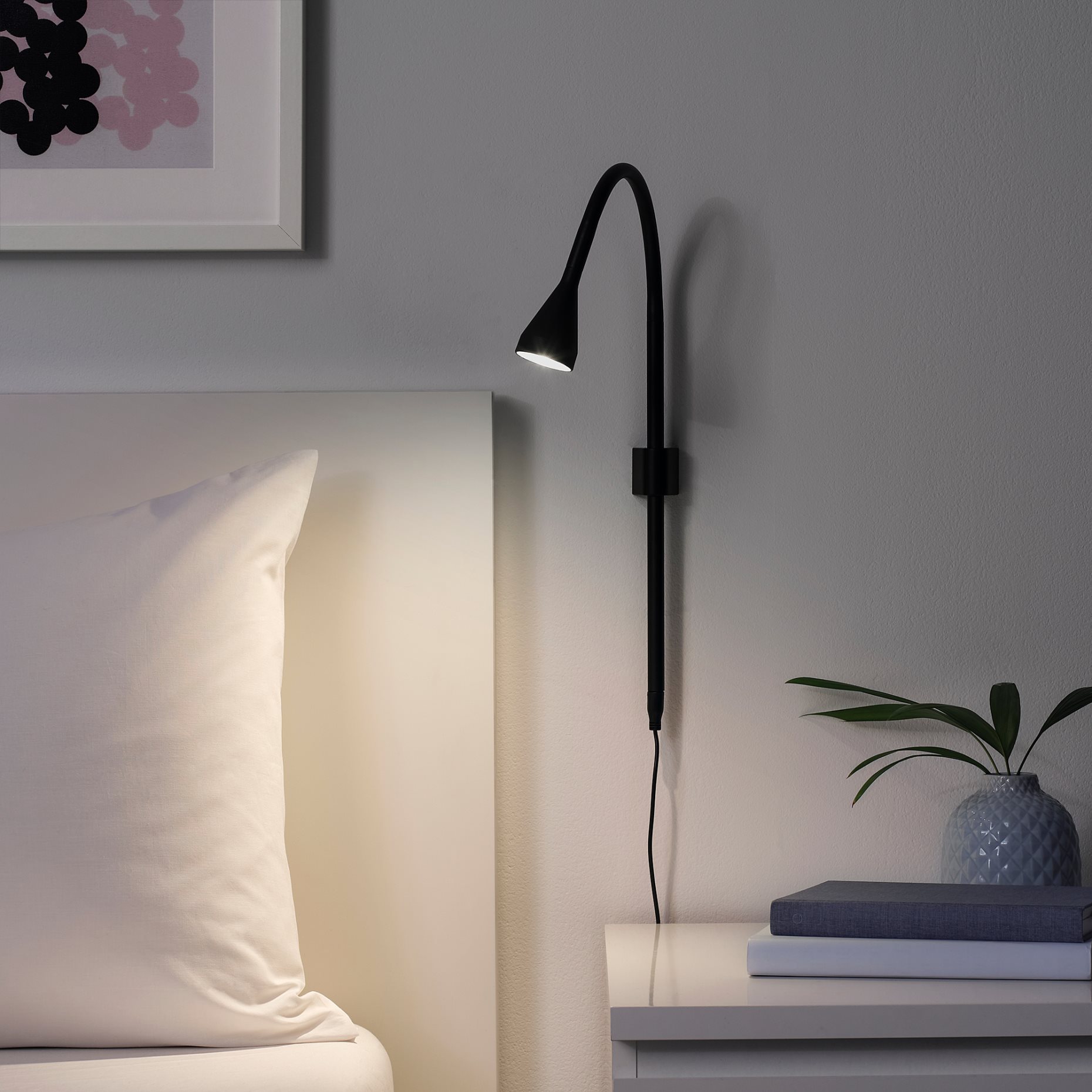 NÄVLINGE, LED стенна лампа/спот лампа с щипка, 104.082.73