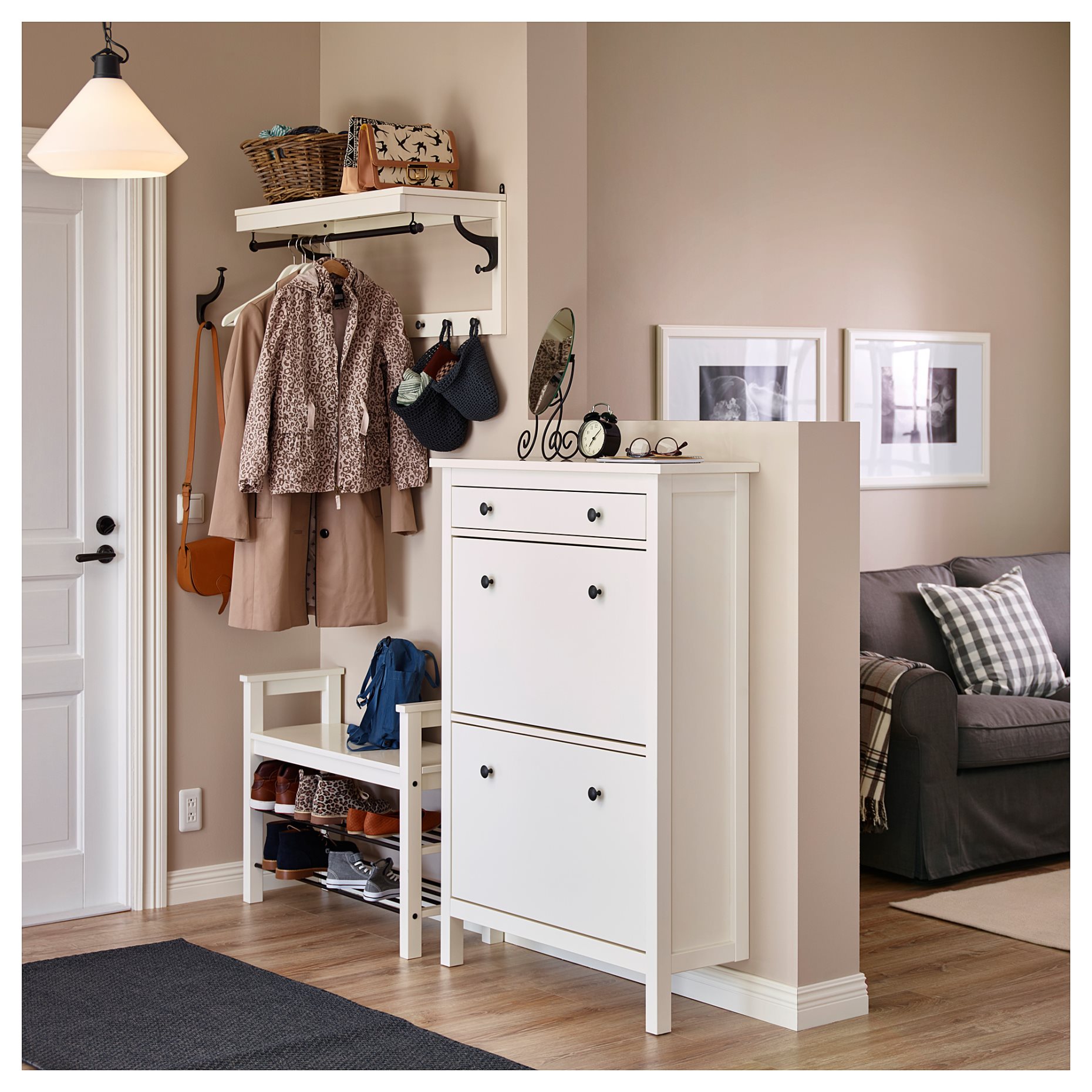 HEMNES, шкаф за обувки с 2 отделения, 201.695.59