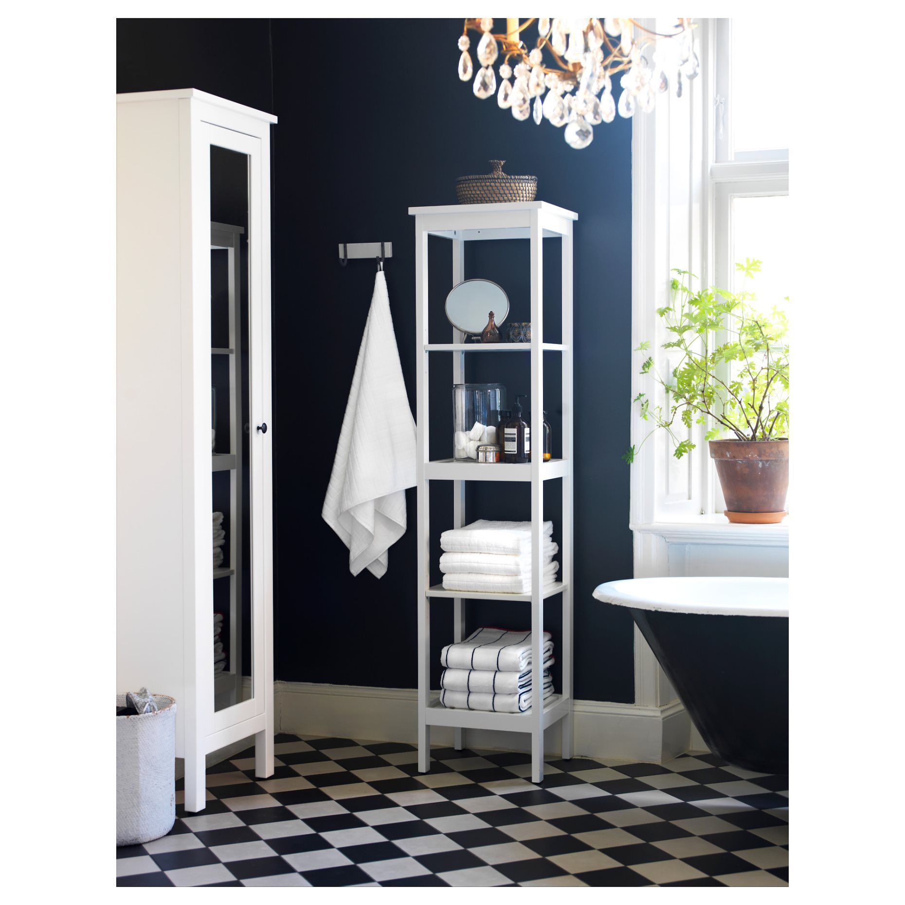 HEMNES, етажерка 42x172см, бяло, 302.176.54