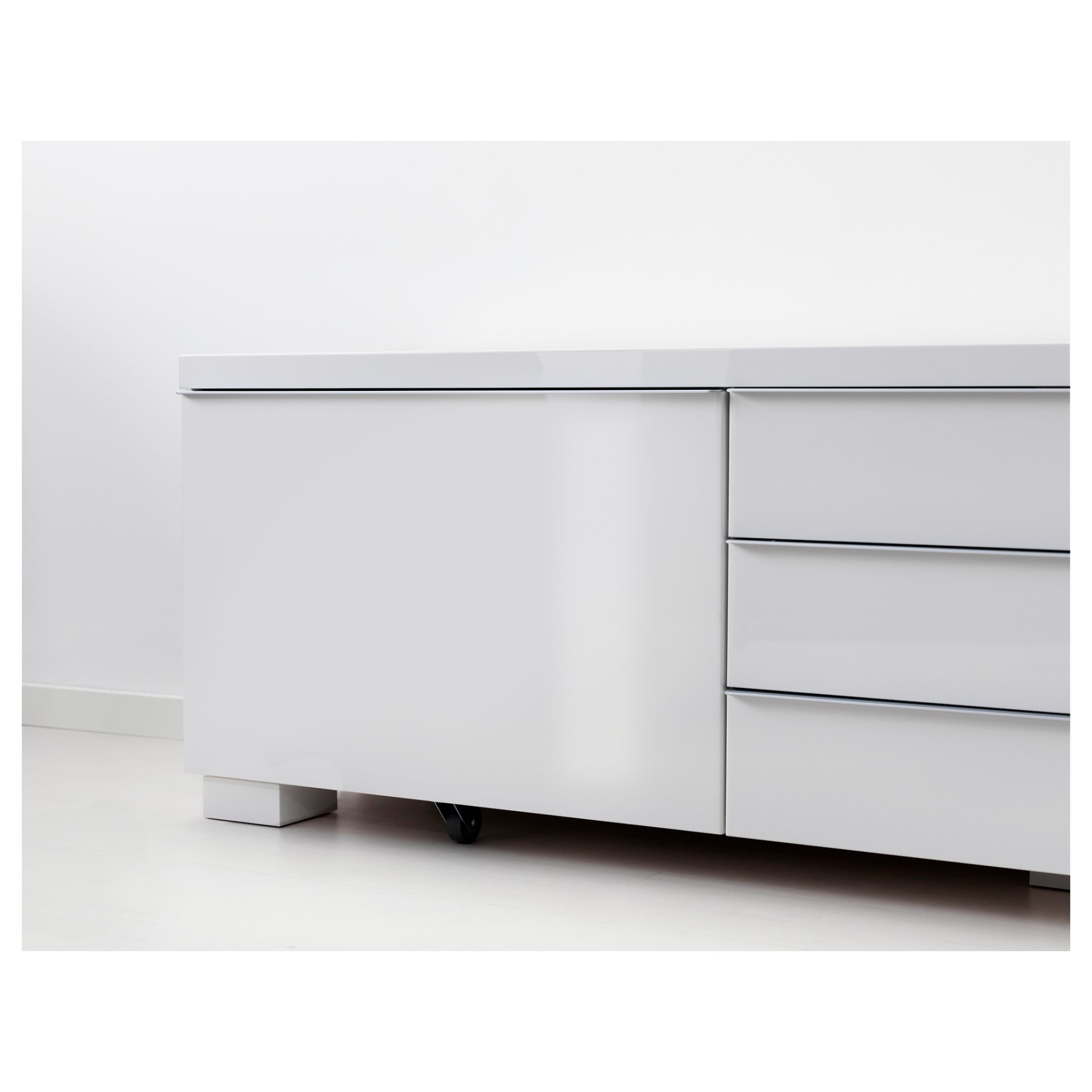 BESTA BURS, TV шкаф, 180x41 см, гланц бяло, 302.691.29