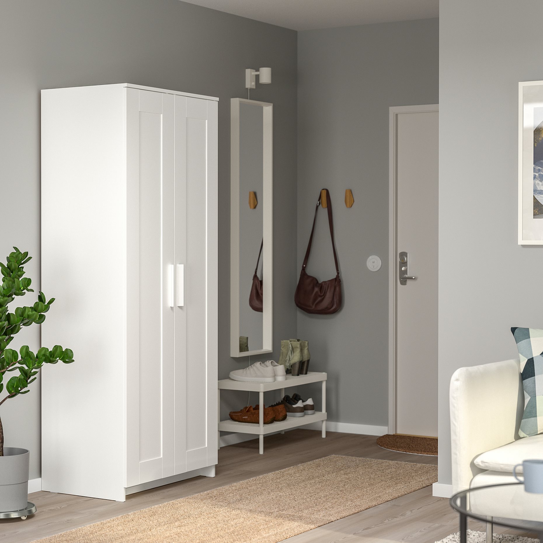 BRIMNES, гардероб двукрилен, 404.004.78