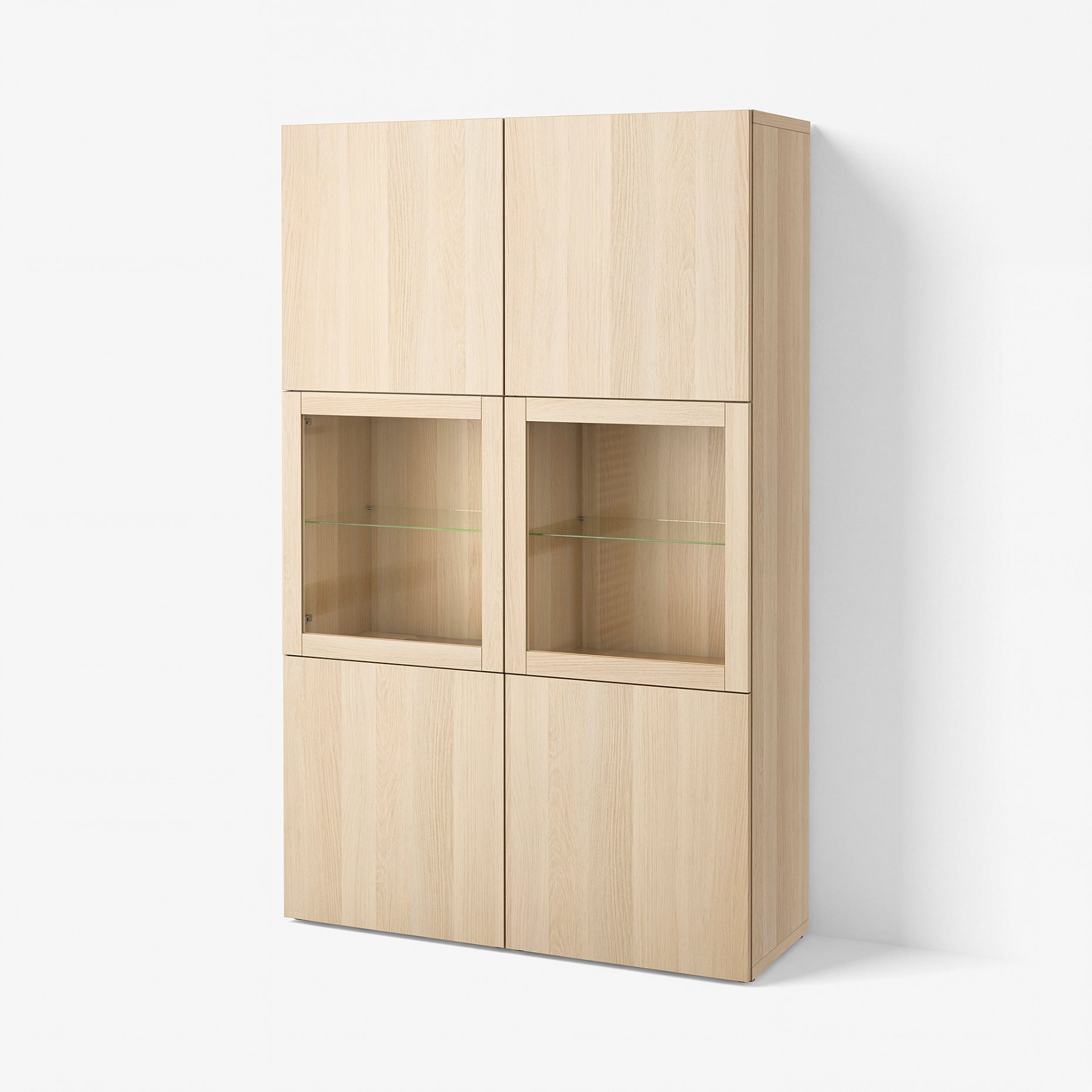 BESTÅ, комбиниран артикул за съхранение със стъклени вратички, 490.898.16