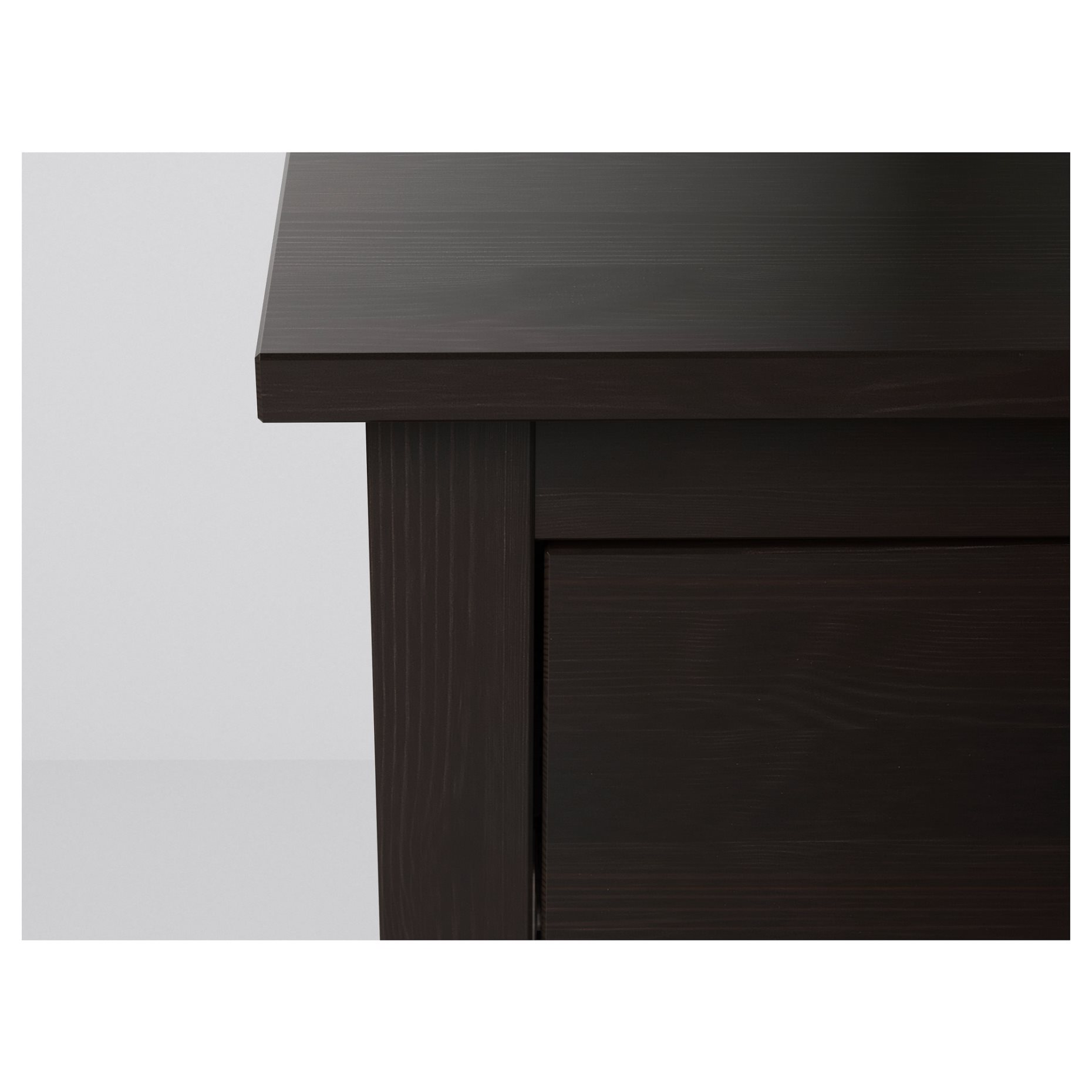 HEMNES, скрин с 2 чекмеджета, 54x66 см, черно-кафяво, 502.426.19